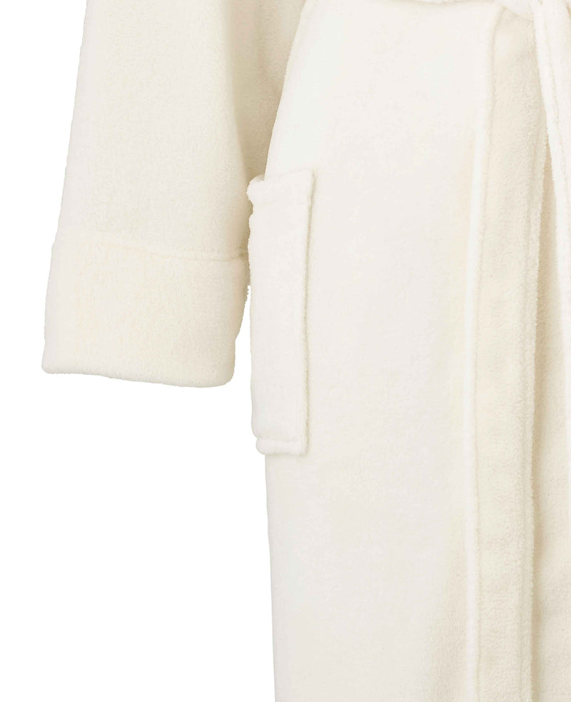 Women's Cream Fleece Supersoft Dressing Gown  - Cuff Detail - LDG1007CRM