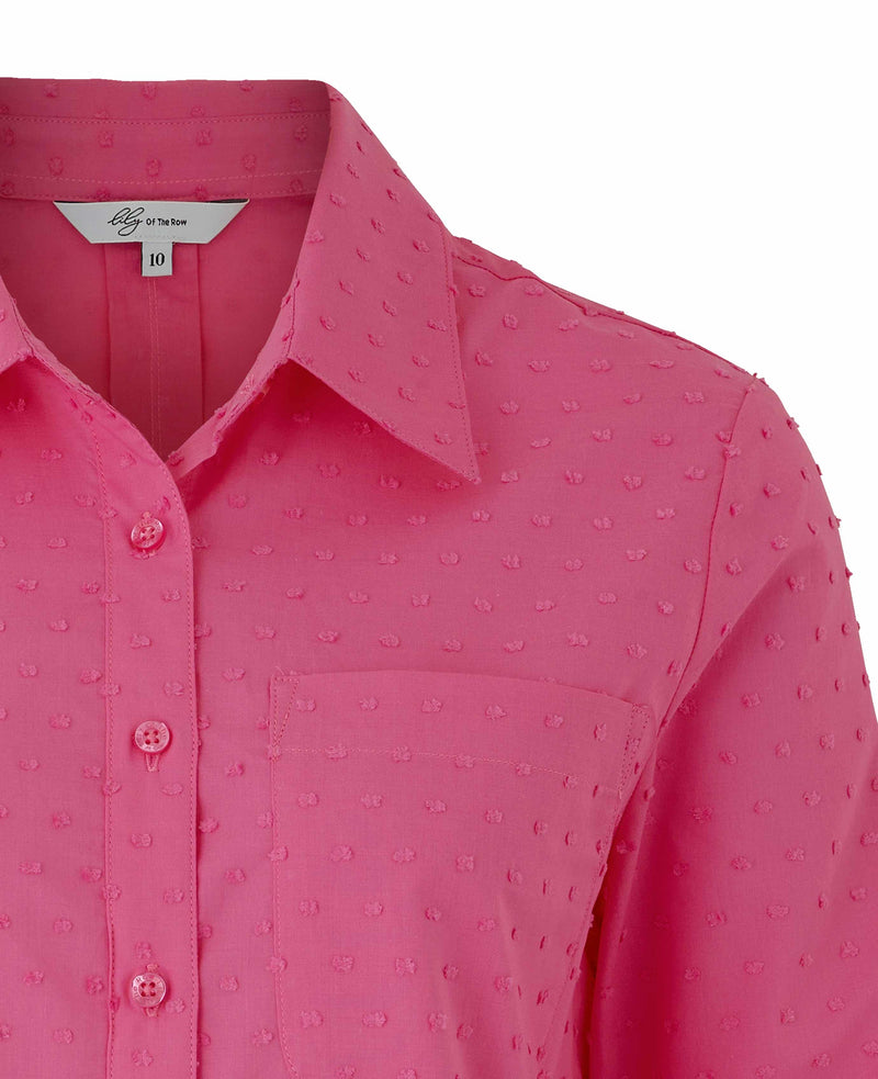 Women's Fuchsia Dobby Spot Semi-Fitted Shirt