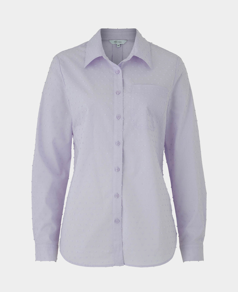 Women's Lilac Dobby Spot Semi-Fitted Shirt