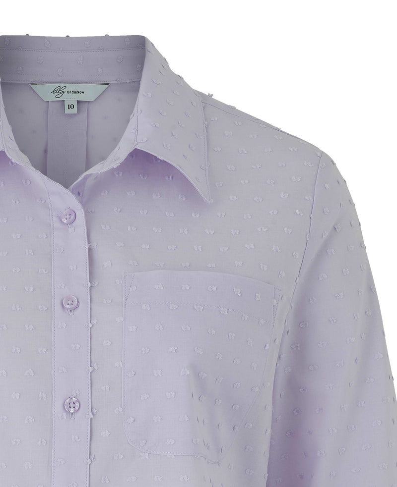 Women's Lilac Dobby Spot Semi-Fitted Shirt