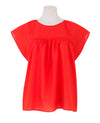 Women's Orange Lyocell Cap Sleeve Shirt