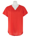 Women's Orange Tencel Short Sleeve Blouse