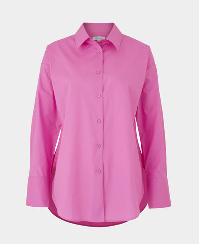 Women's Pink Cotton Oversized Shirt