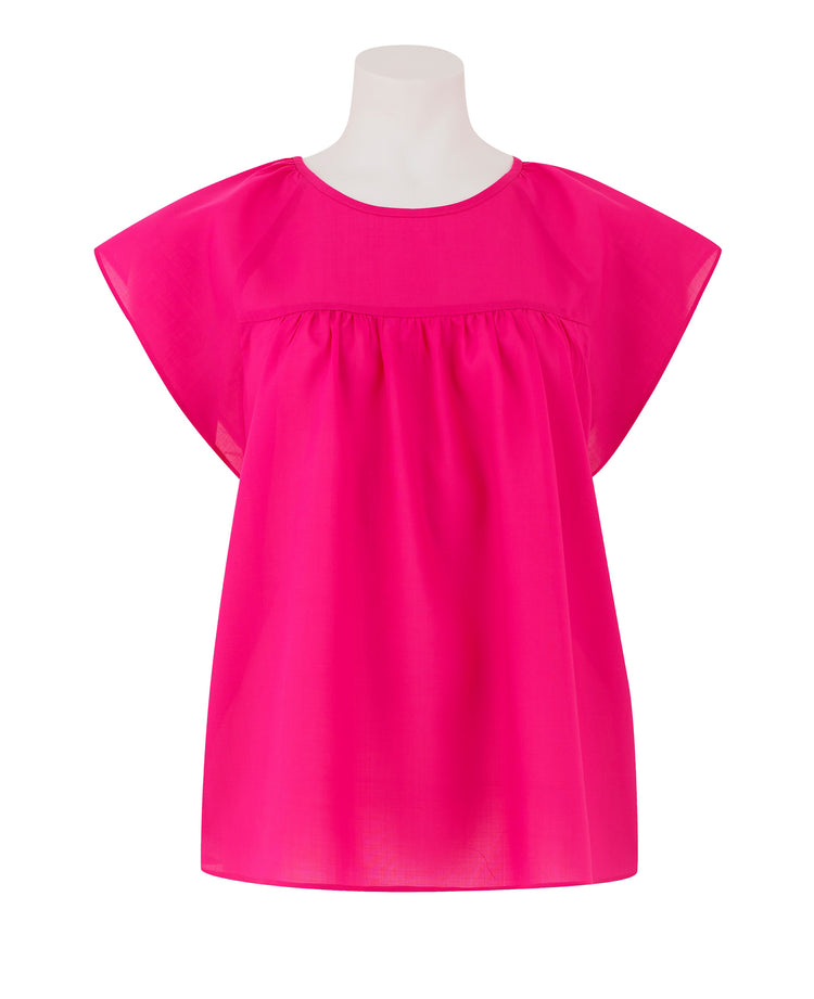 Pink Tencel Cap Sleeve Women's Shirt