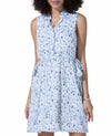 Women's White Black Botanical Print Sleeveless Dress [RTC]