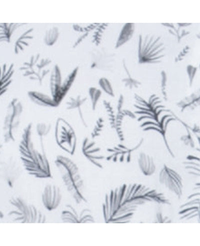 Women's White Black Botanical Print Sleeveless Dress Zoom