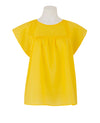 Women's Yellow Lyocell Cap Sleeve Shirt