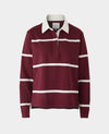 Women's Burgundy Cotton Striped Heavyweight Rugby Shirt