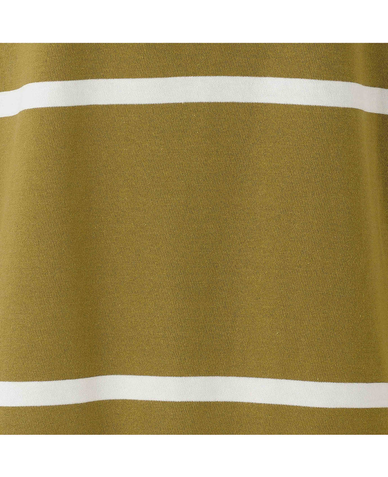 Women's Khaki Cotton Striped Heavyweight Rugby Shirt
