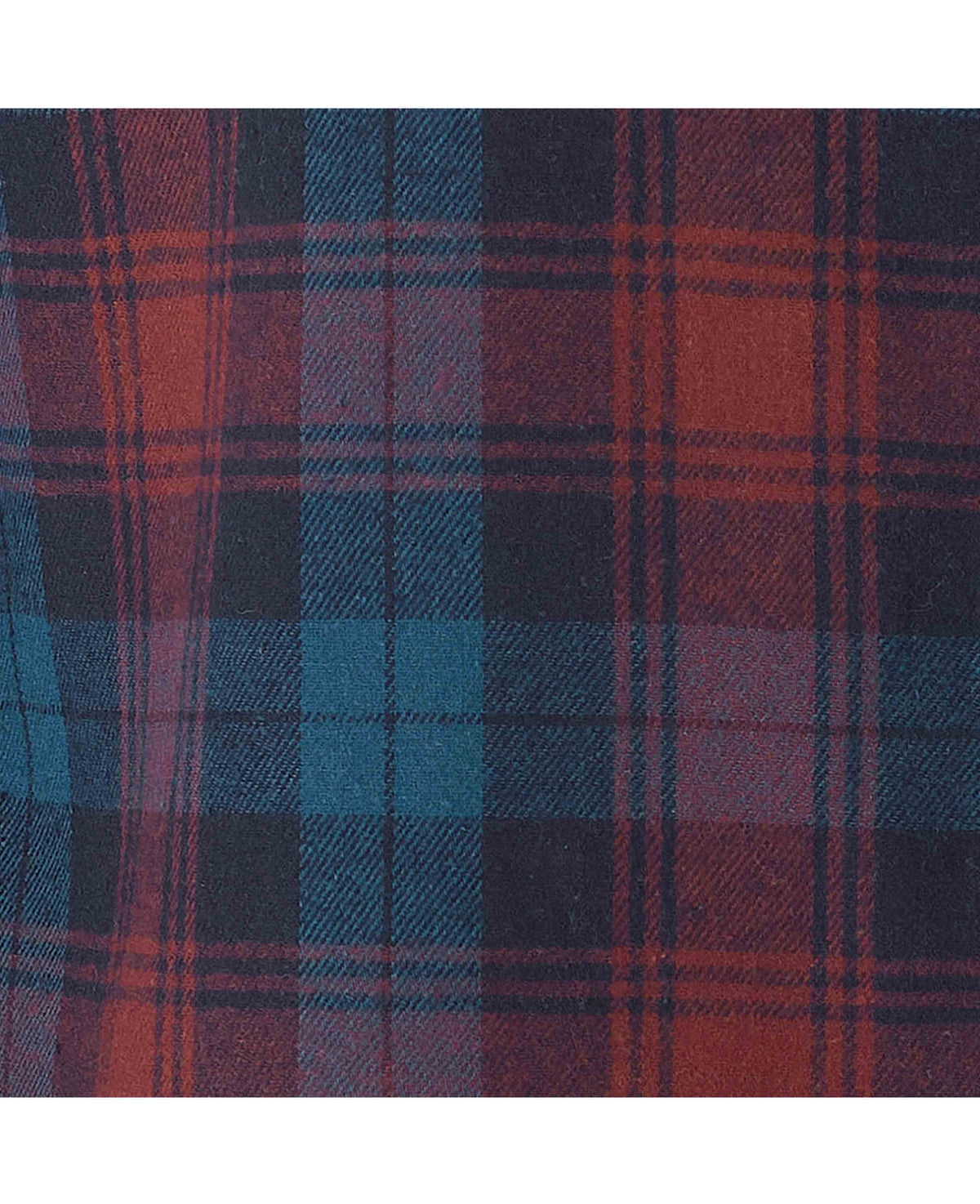 Women's Red Brushed Cotton Check Casual Shirt With Single Cuffs fabric detail