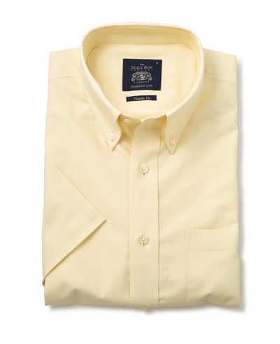 yellow button down short sleeve oxford shirt 1188yelmss