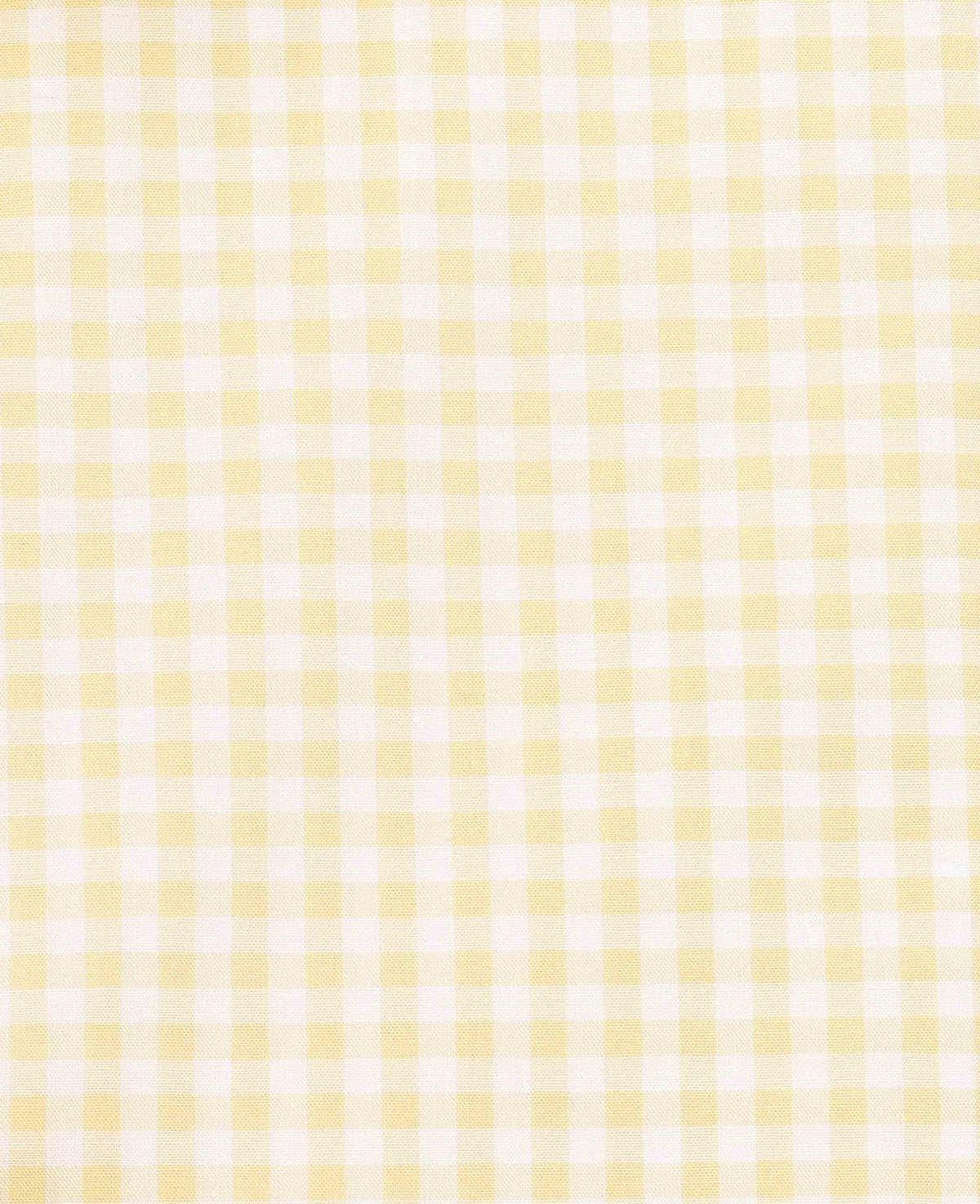 Men's Yellow Cotton Poplin Gingham Check Classic Fit Formal Shirt With Single Cuffs fabric detail