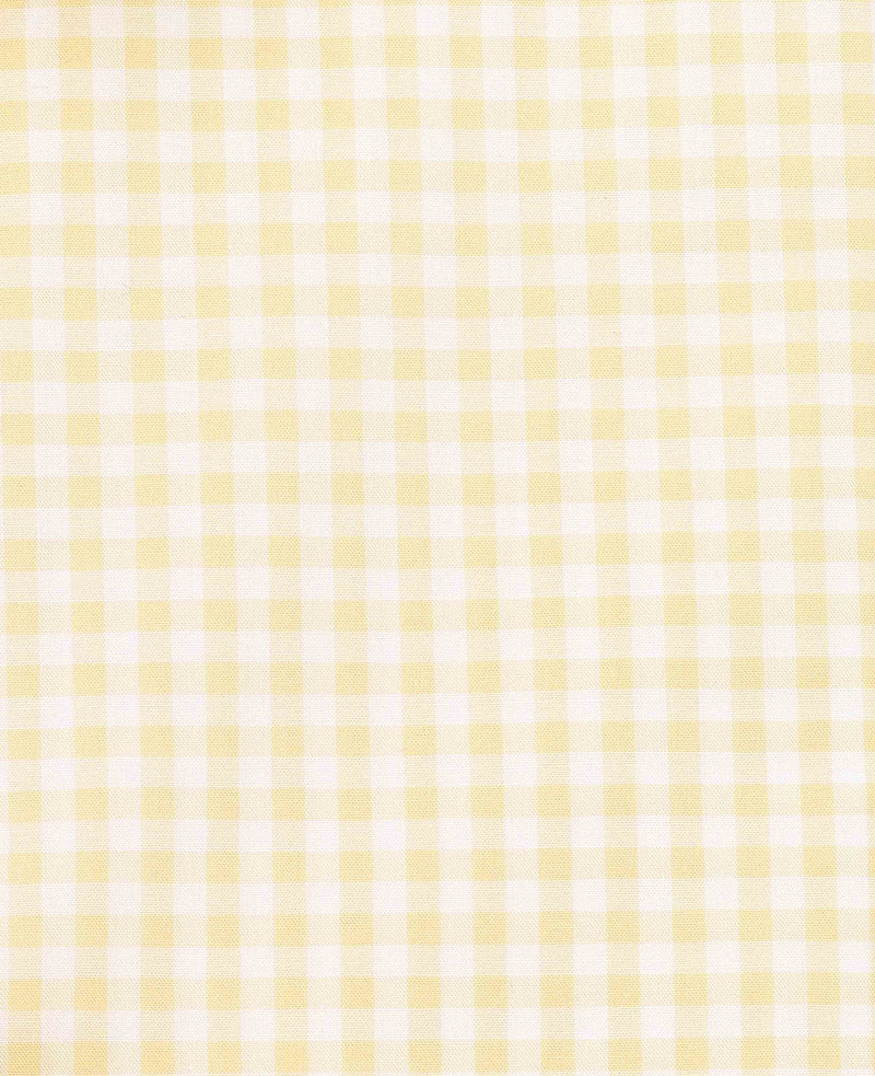 Yellow Cotton Poplin Gingham Check Classic Fit Formal Shirt - Single Cuff
