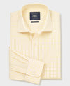 Yellow Cotton Poplin Gingham Check Classic Fit Formal Shirt - Single Cuff