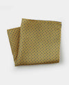 Yellow Link Print Silk Pocket Square