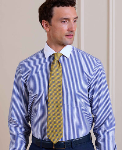 Yellow Link Print Silk Tie