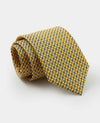 Yellow Link Print Silk Tie