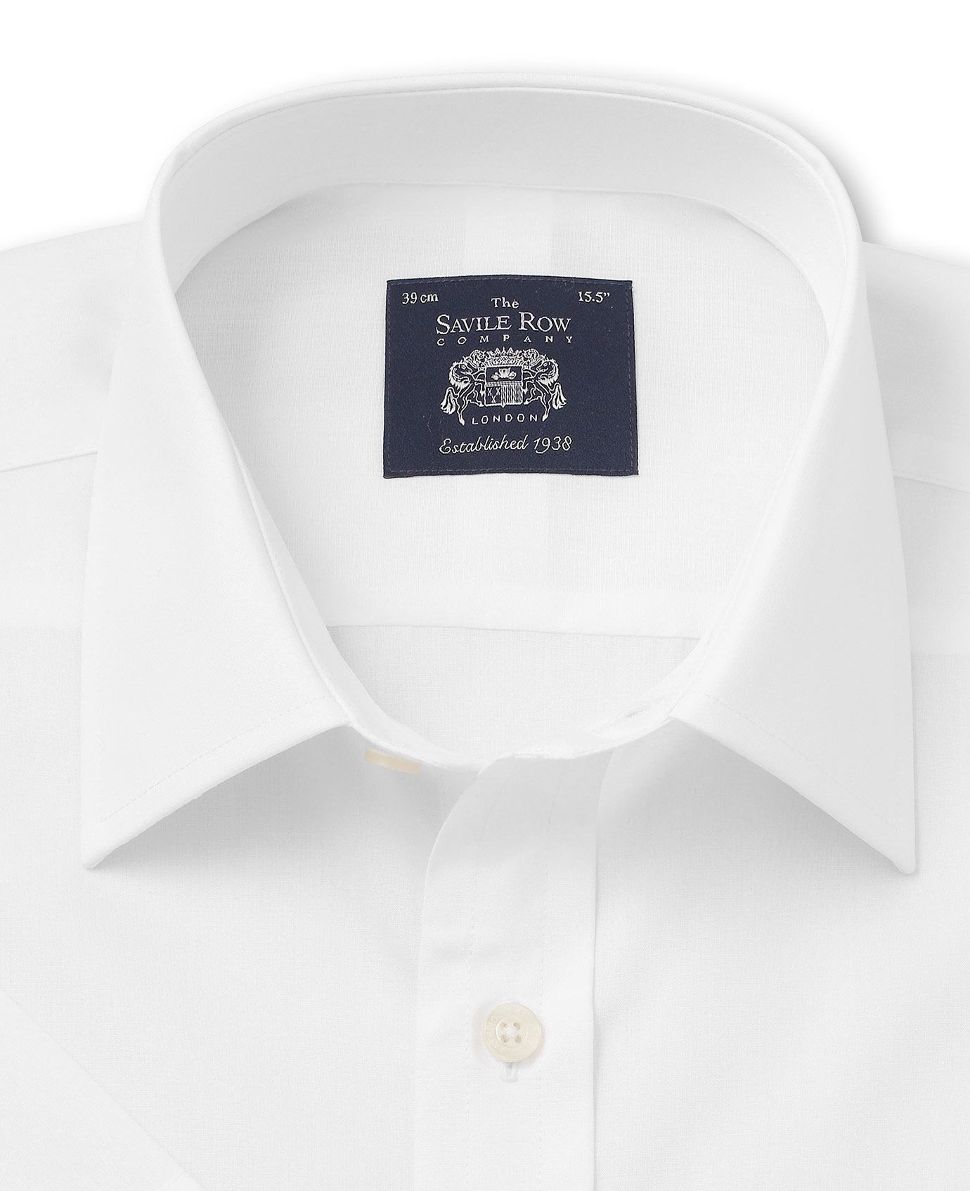 Men's White Cotton Short Sleeve Classic Fit Formal Shirt | Savile Row Co