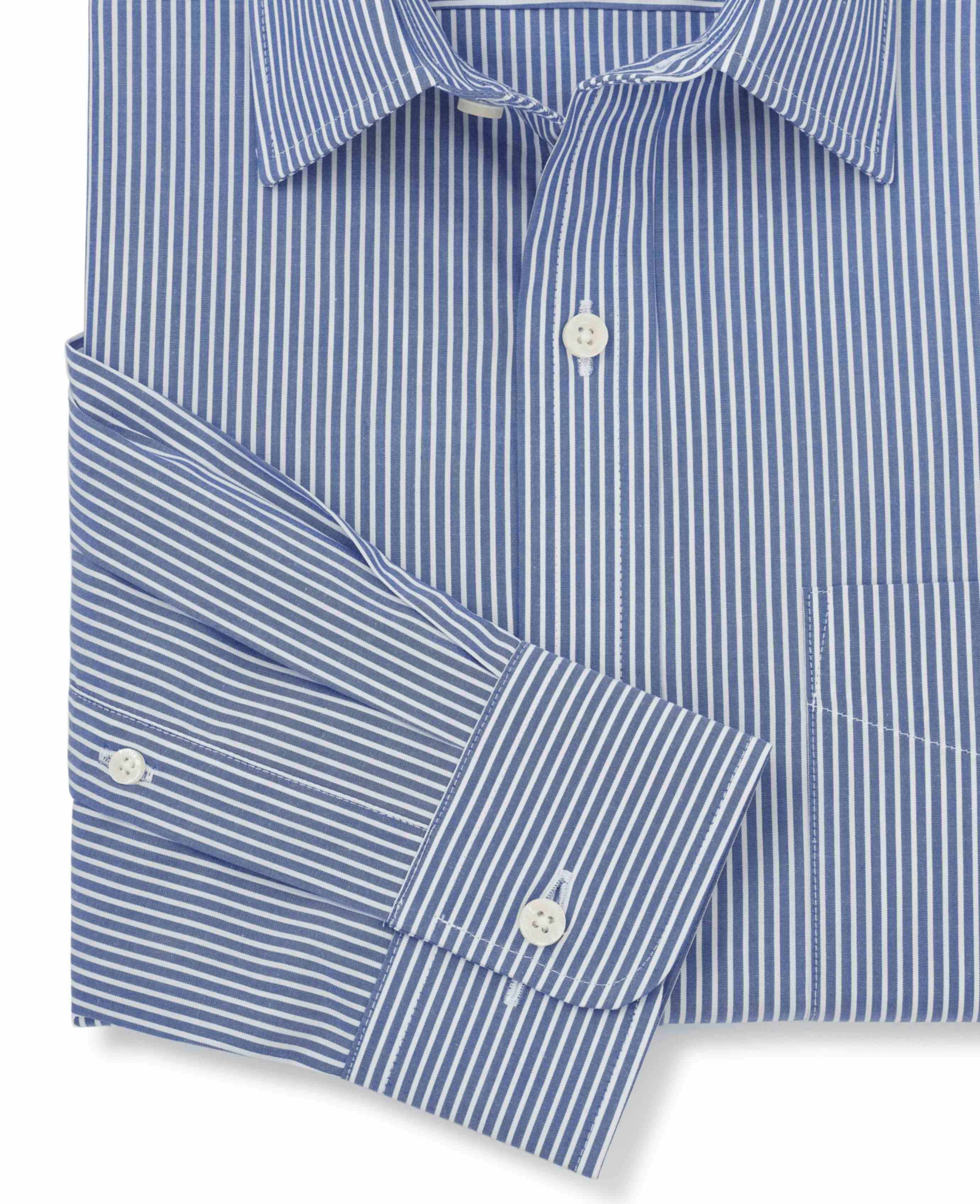Men’s Shirt in Blue White Reverse Stripe | Savile Row Co