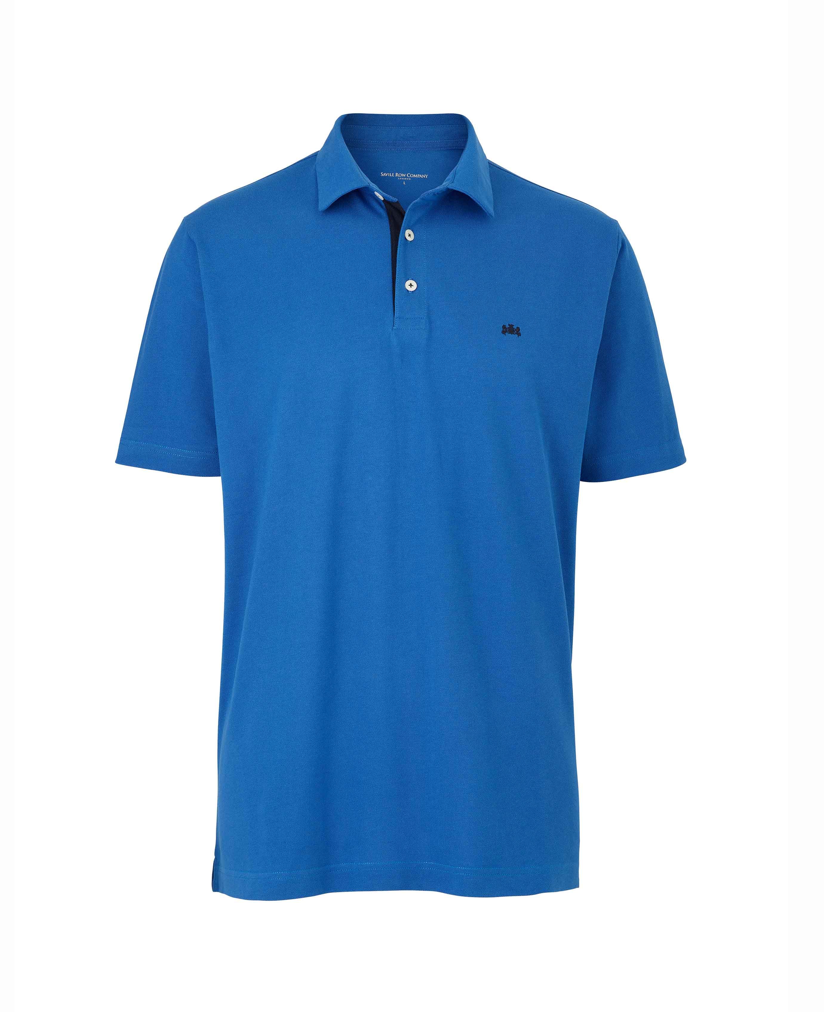 Men's Bright Blue Short Sleeve Polo Shirt | Savile Row Co