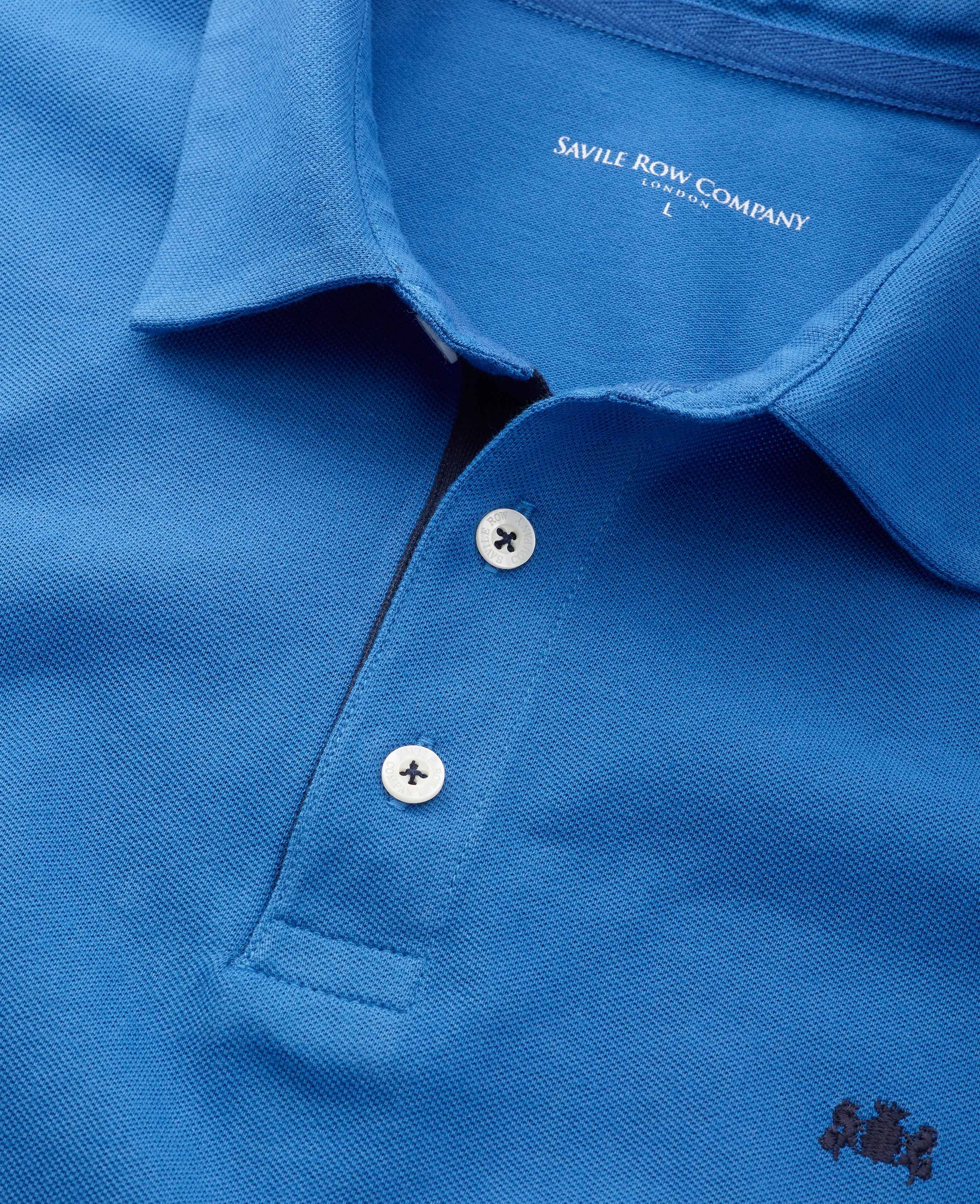 Men's Bright Blue Short Sleeve Polo Shirt | Savile Row Co