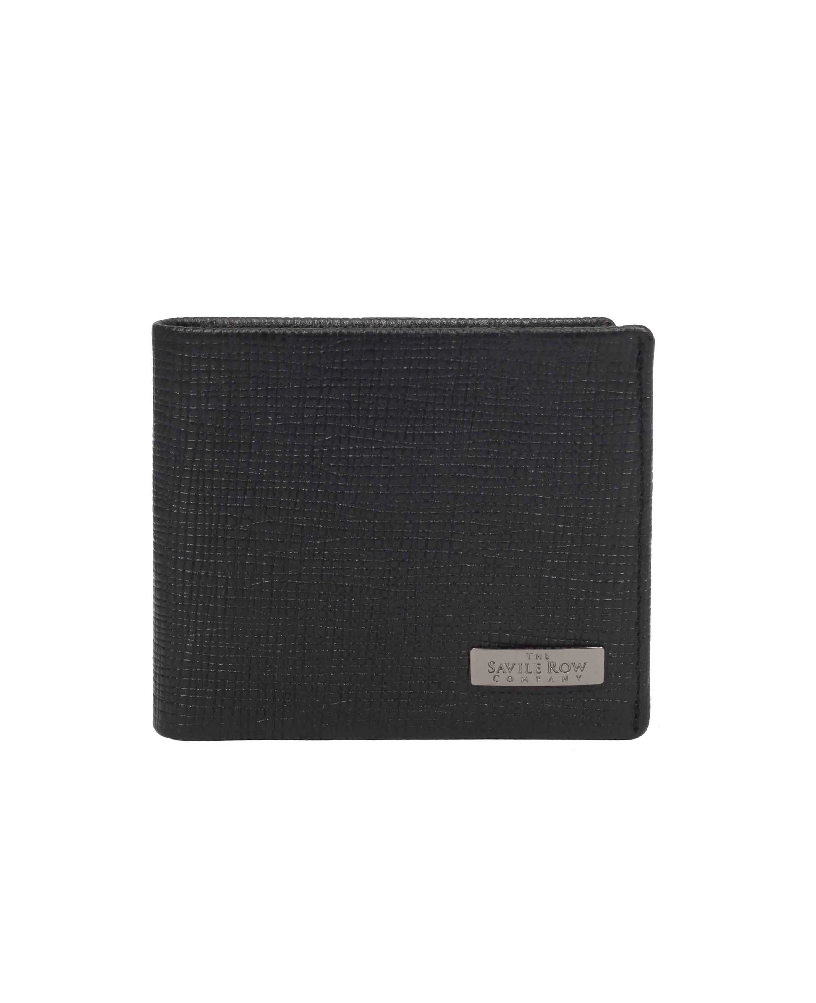 Mens Leather Coin Wallet - Black | Savile Row Co