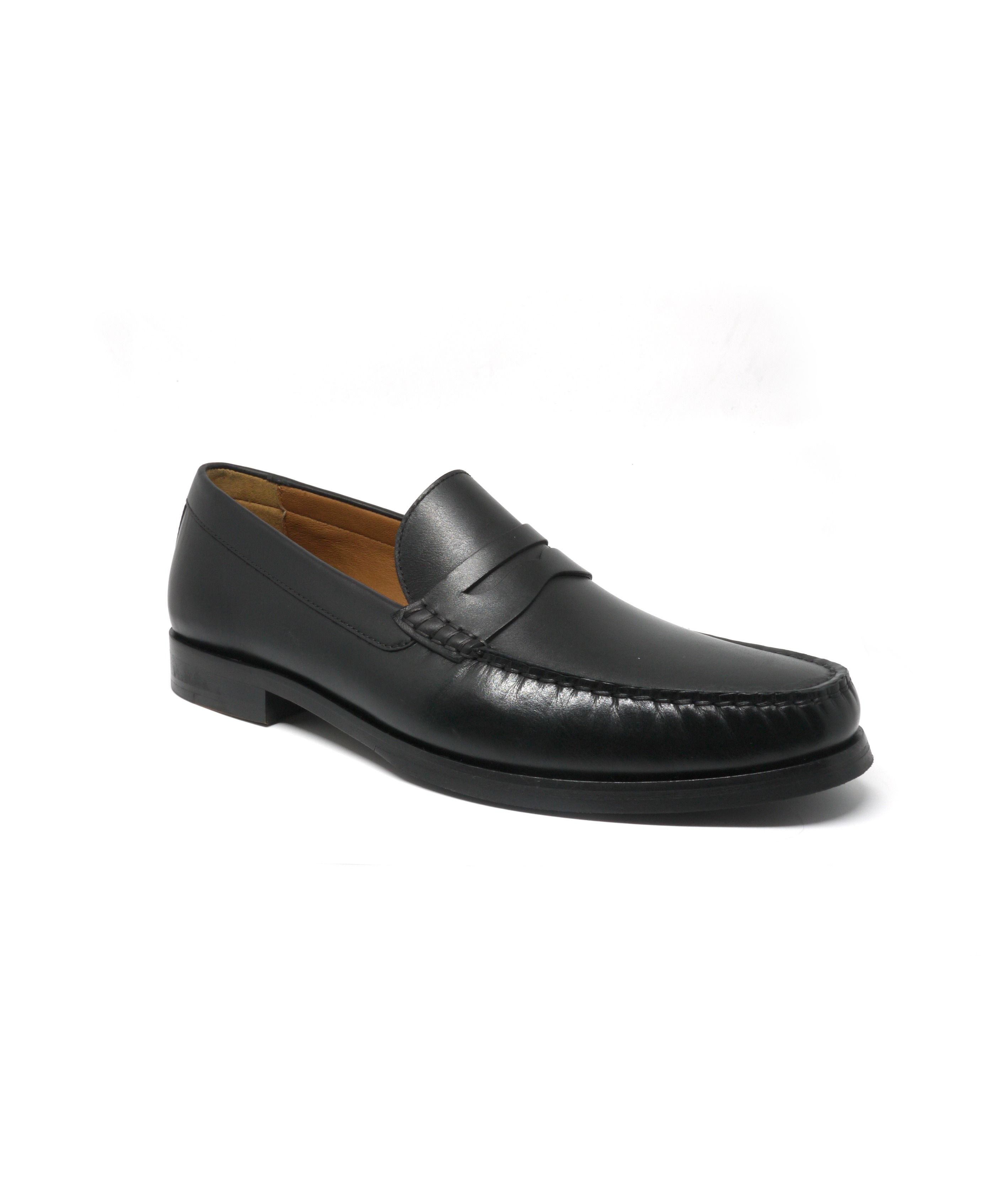 Mens Black Leather Loafers | Savile Row Co