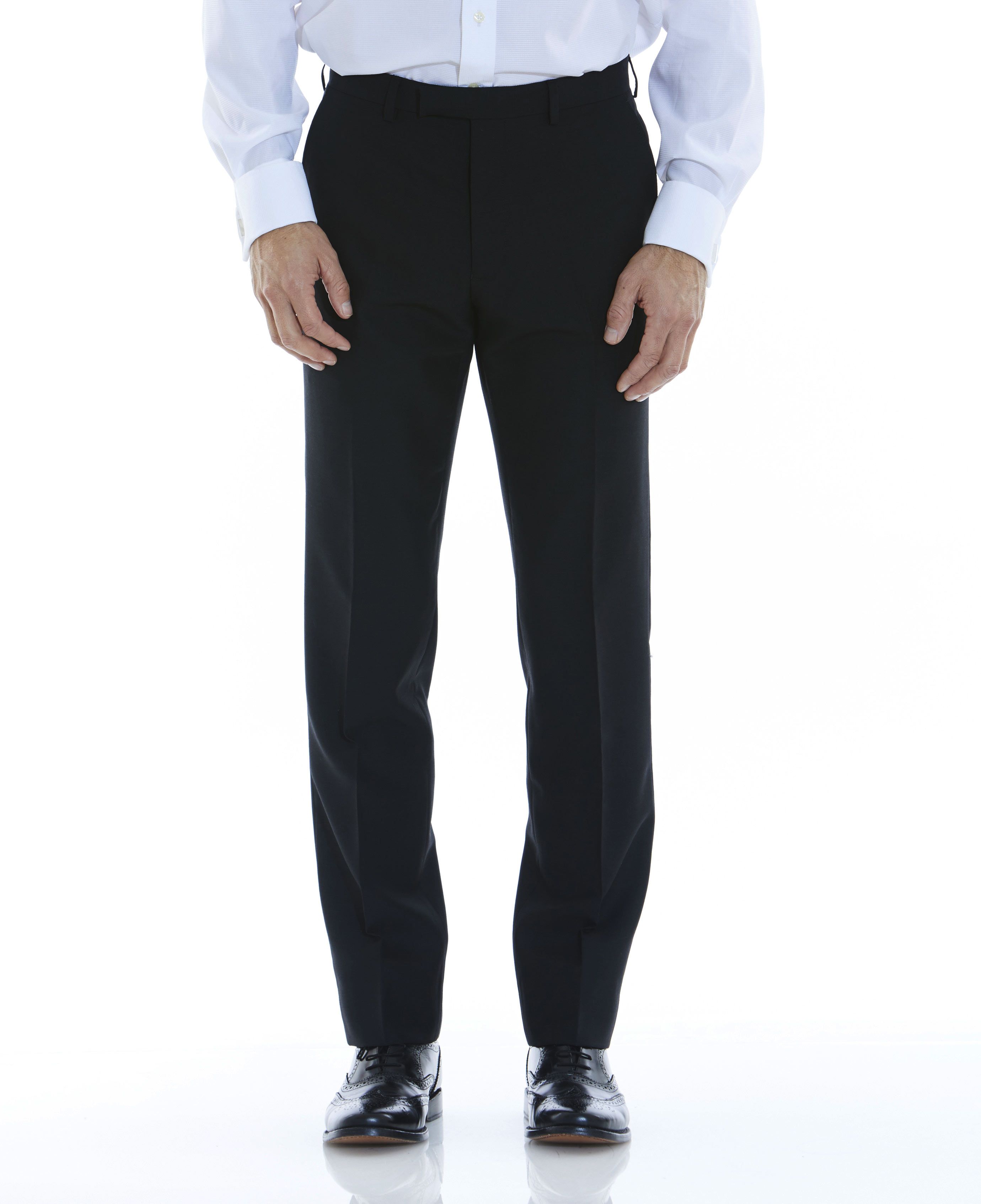Mens Black Tailored Regular Fit Suit Trousers Company