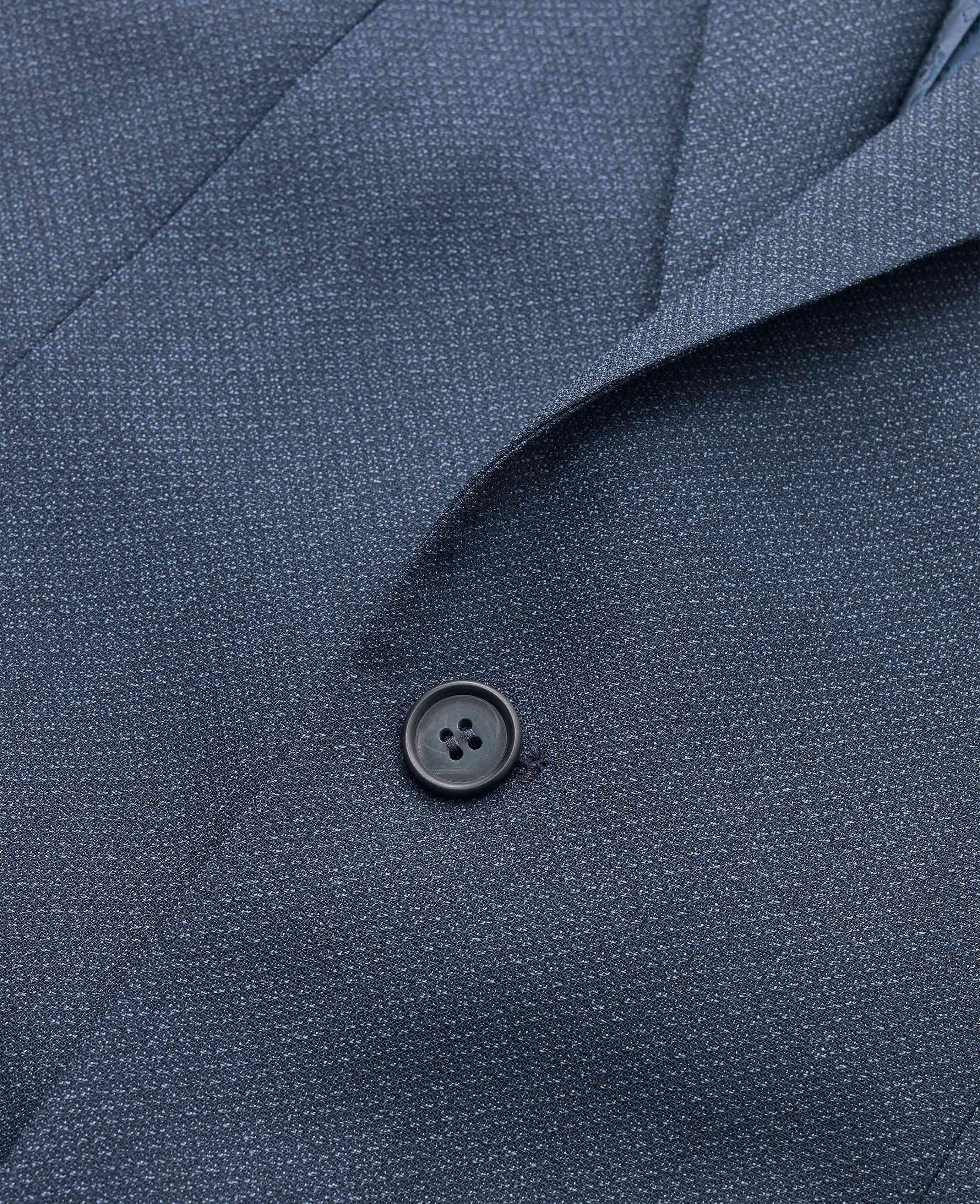Men's Blue Wool-Blend Micro Pattern Jacket | Savile Row Co