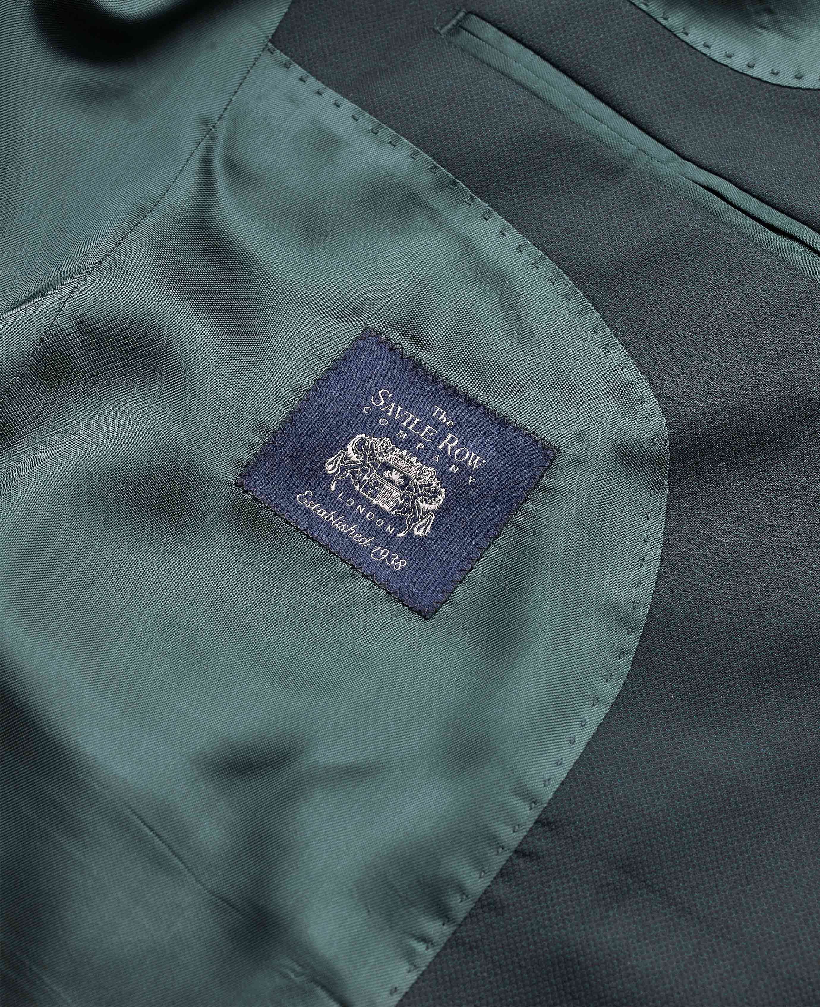 Men's Bottle Green Wool-Blend Textured Jacket | Savile Row Co