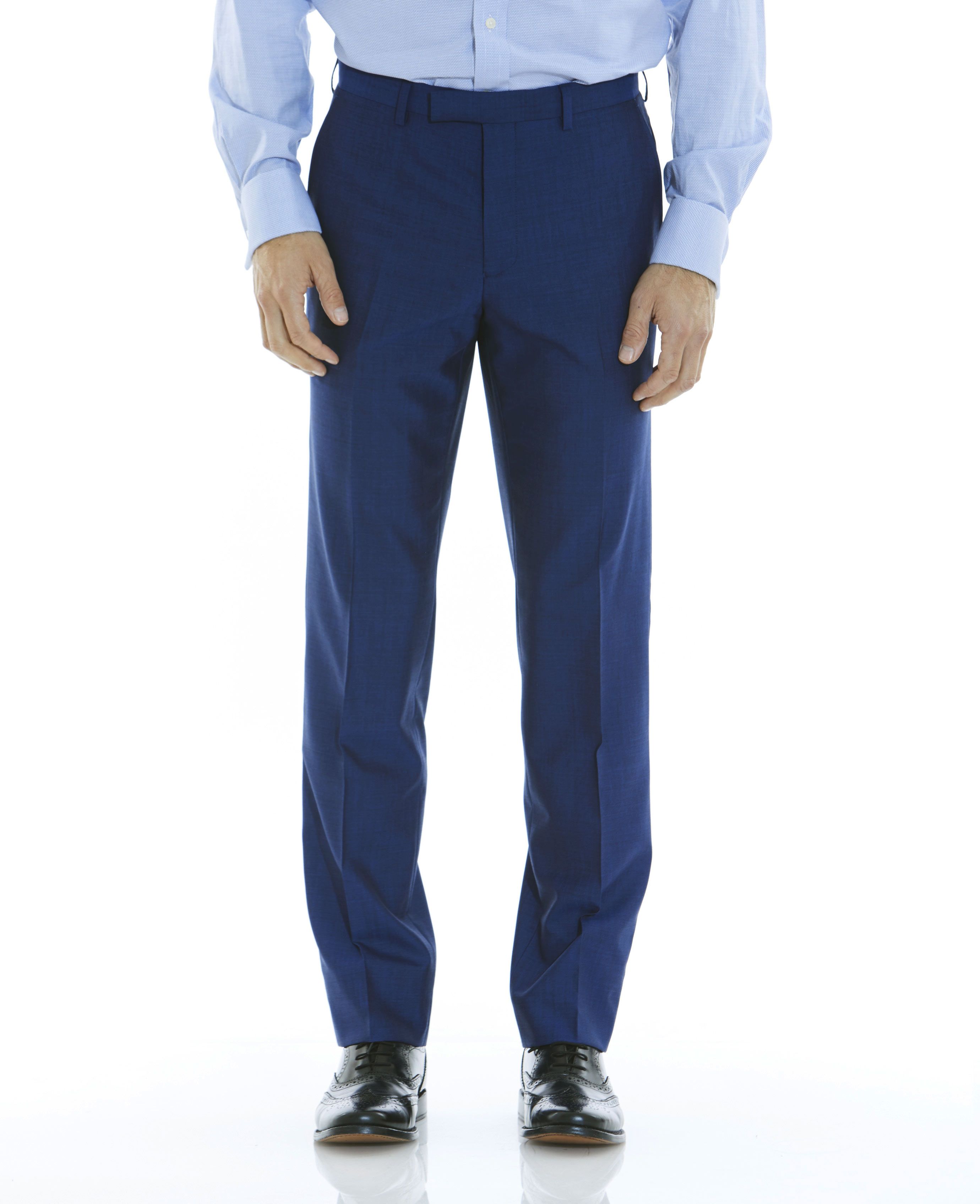 Italian Linen Madison Suit Pant in Naval Blue Pinstripe