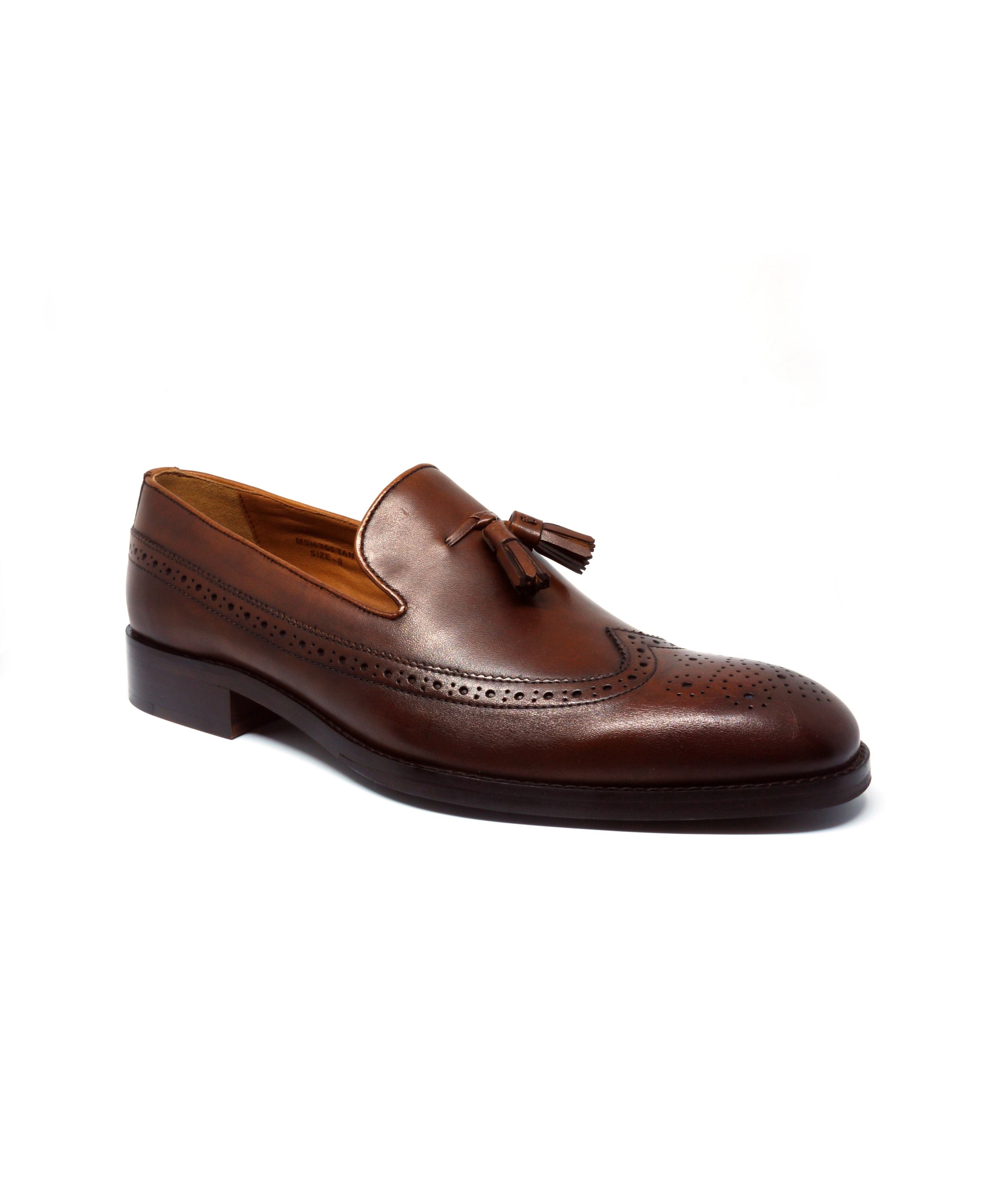 Men's Chocolate Brown Leather Tasselled Loafers | Savile Row Co