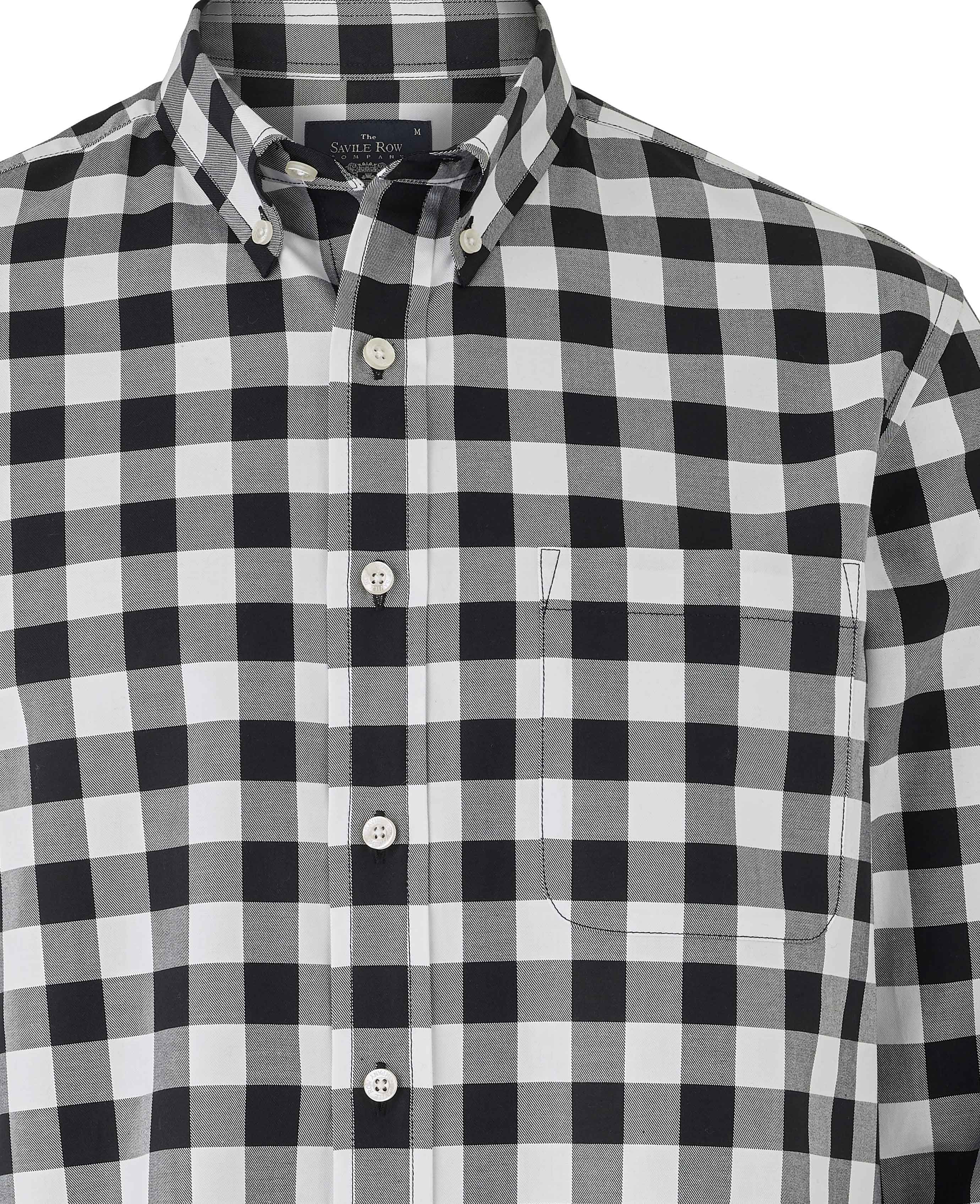 Men's Black White Bold Check Button-Down Shirt | Savile Row Co