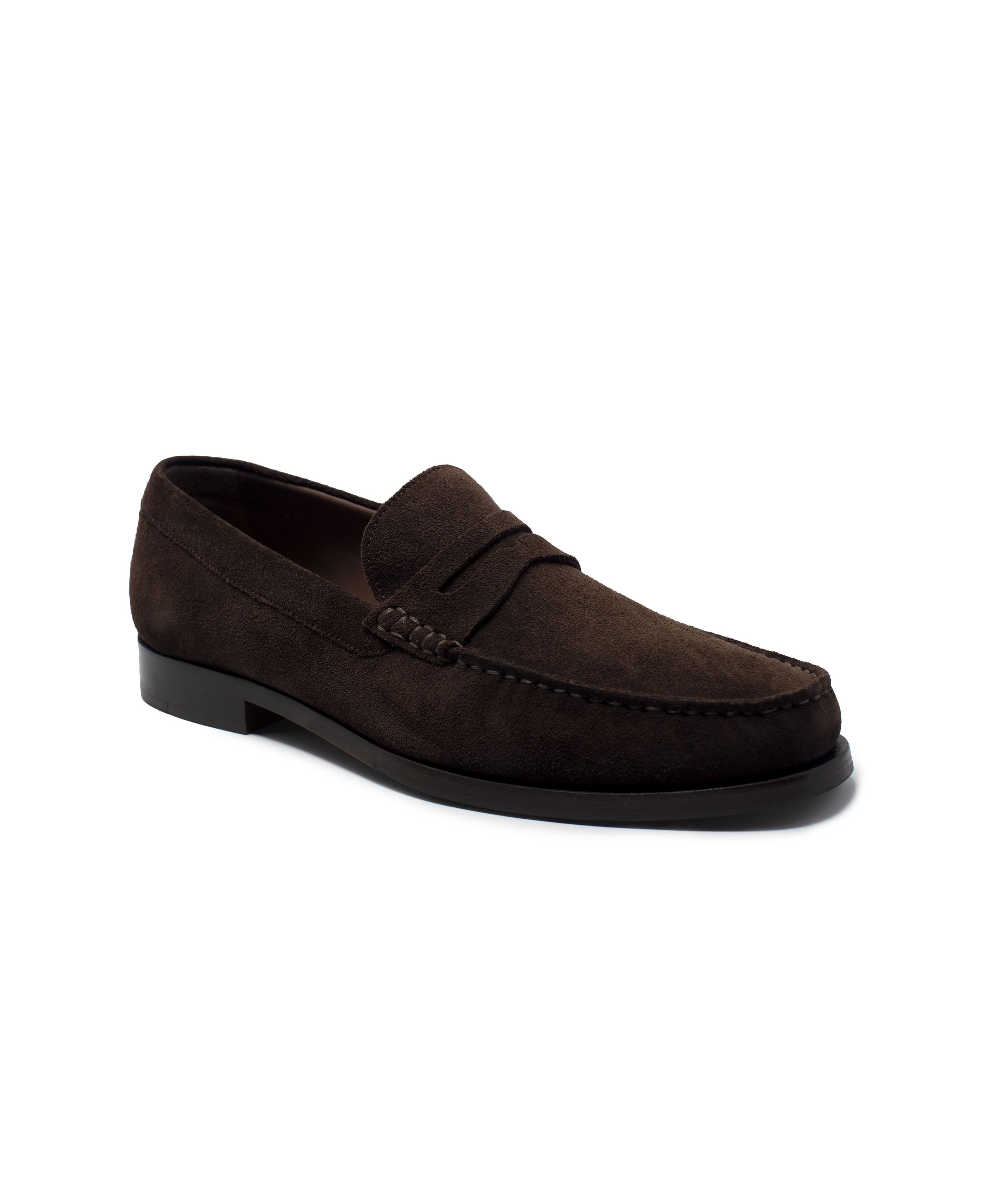 Mens Dark Suede Loafers | Savile Row Co