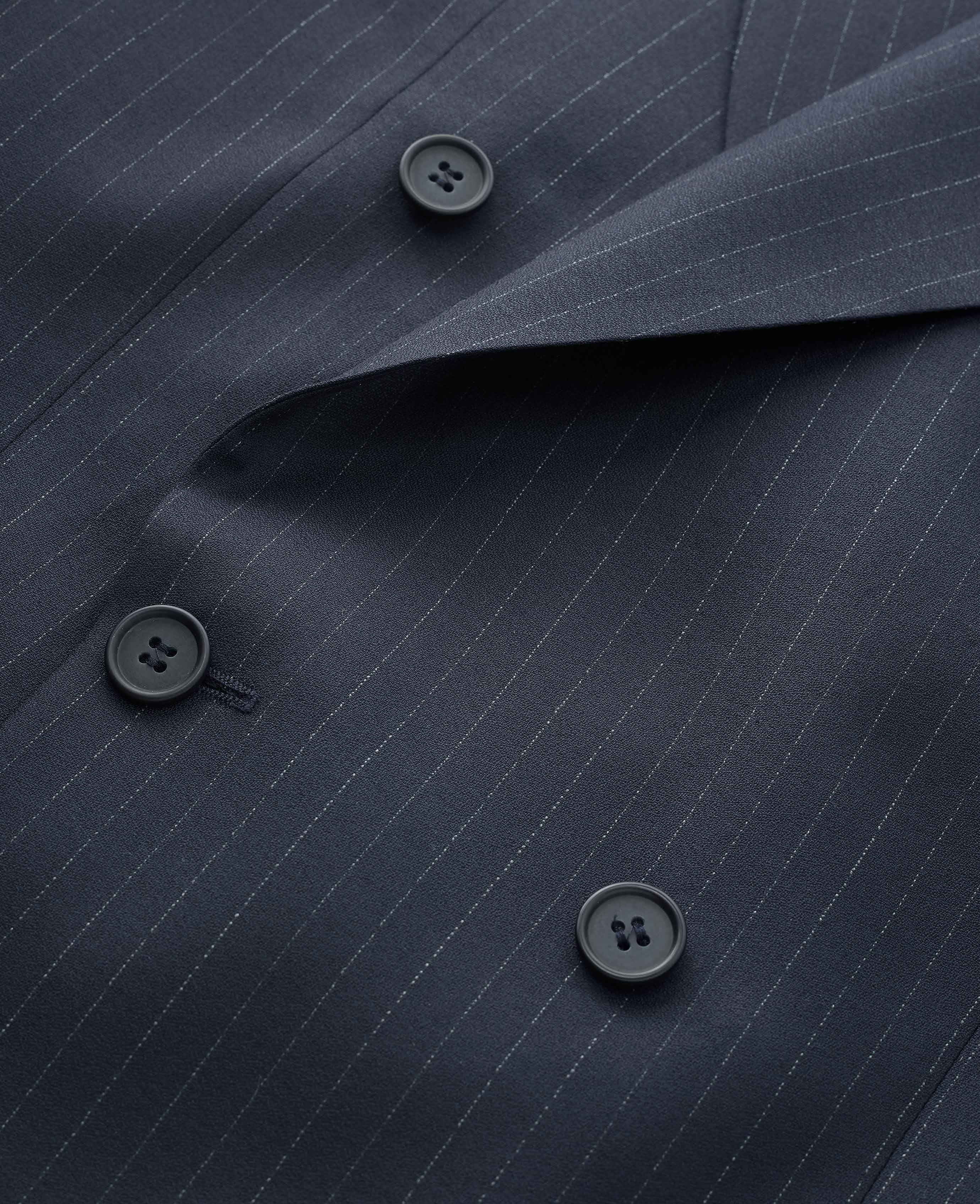 Men's Navy Stripe Double-Breasted Suit Jacket | Savile Row Co