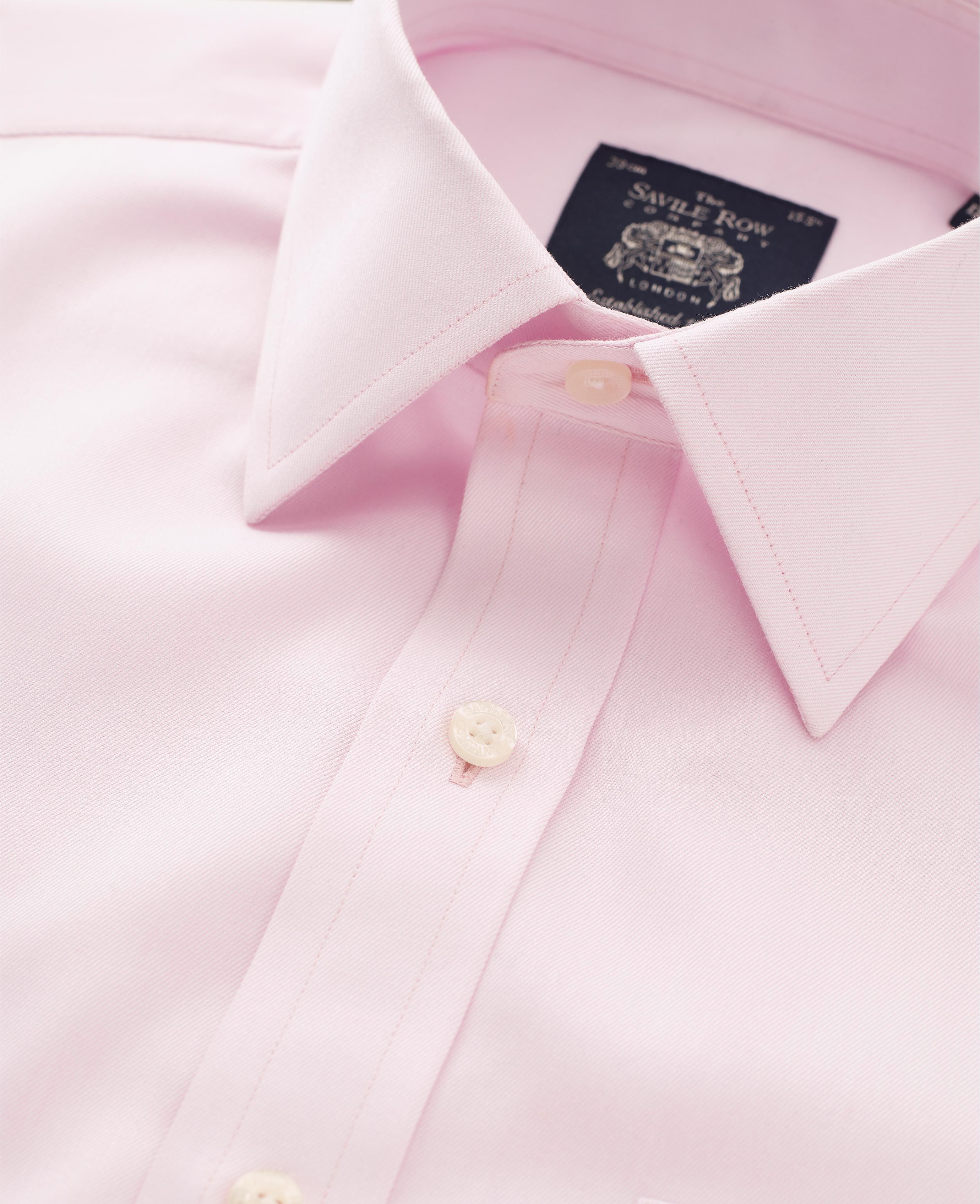 Mens Pink Twill Classic Fit Shirt | Savile Co