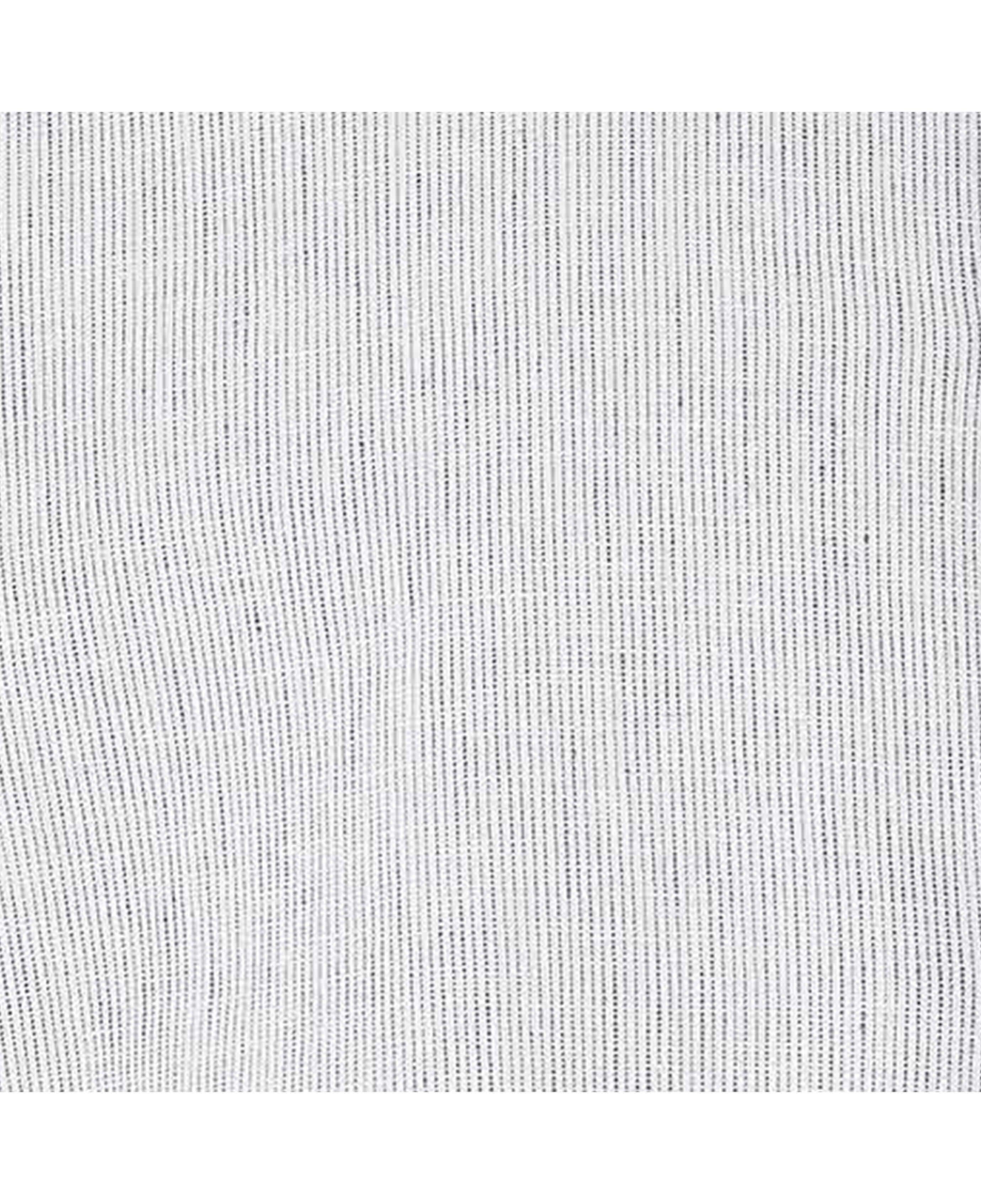 Men’s white and navy stripe linen/cotton blend shirt | Savile Row Co