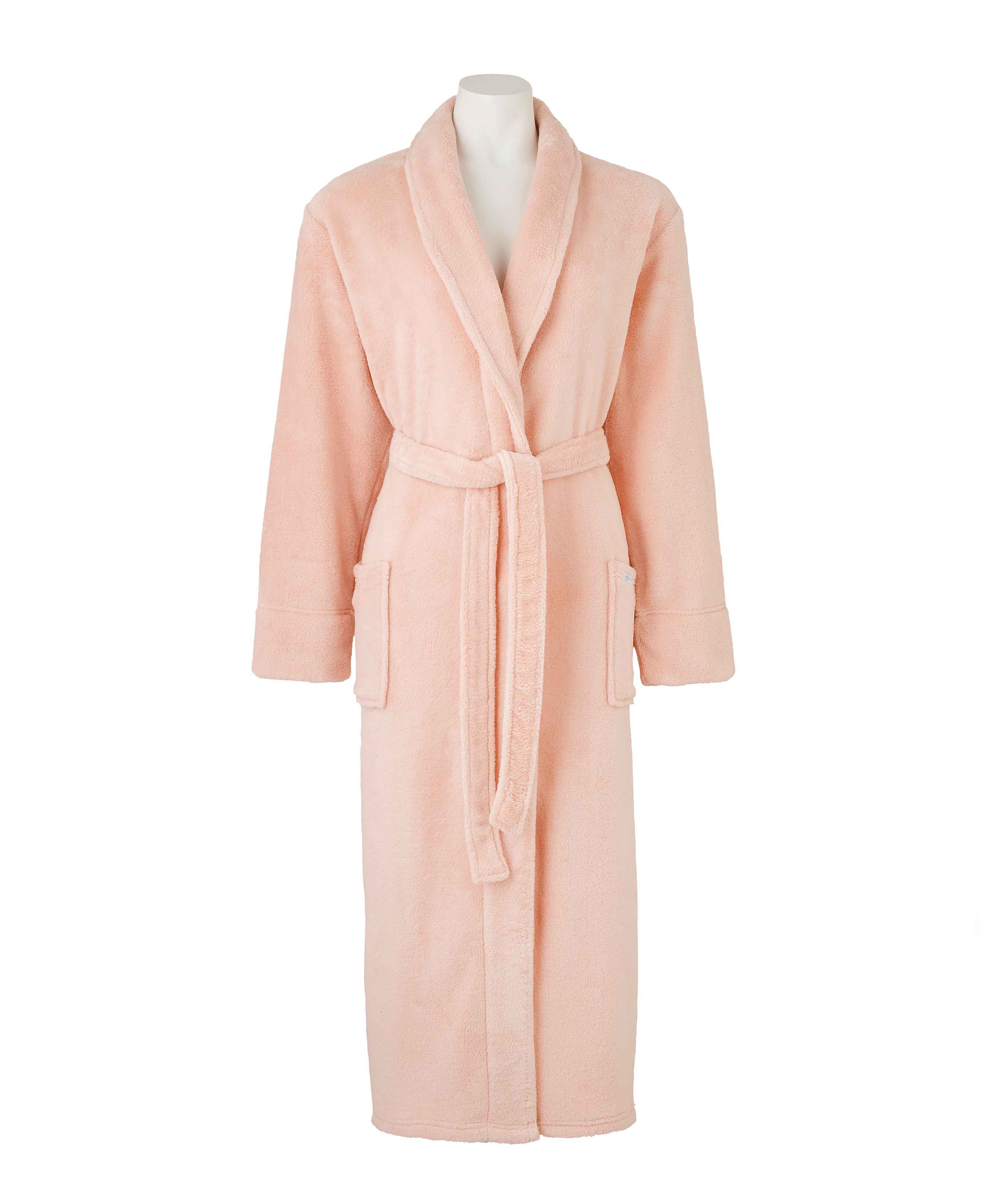 Women S Dusky Pink Fleece Supersoft Dressing Gown Ldg1007pnk 