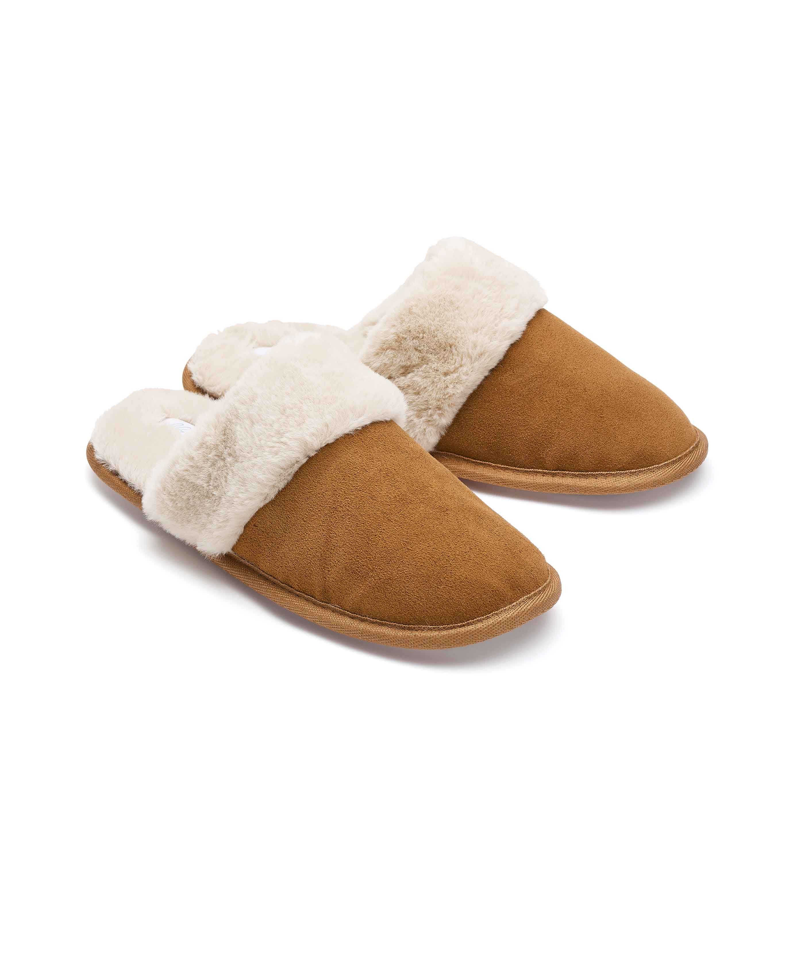 Buy Cream Teddy Borg Buckle Mule Slippers from the Next UK online shop