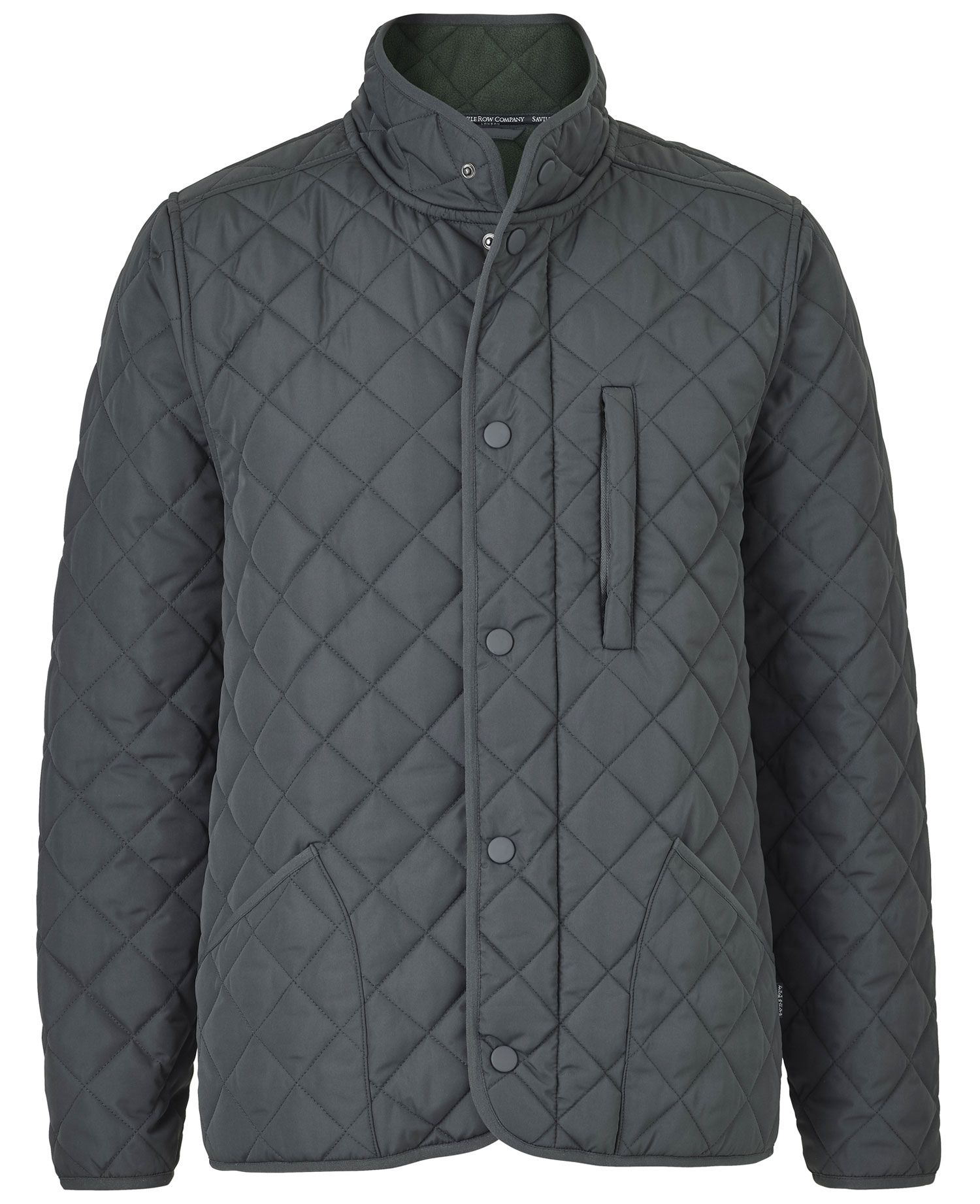 Men's Recycled Quilted Jacket In Dark Grey | Savile Row Co