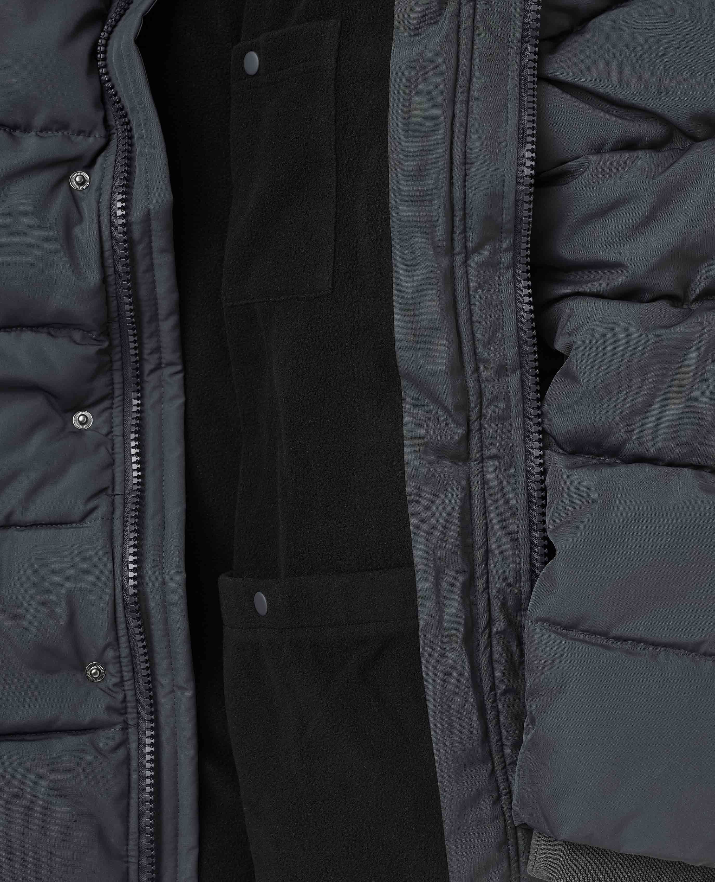 Men’s 100% Recycled Puffer Jacket in Dark Grey | Savile Row Co