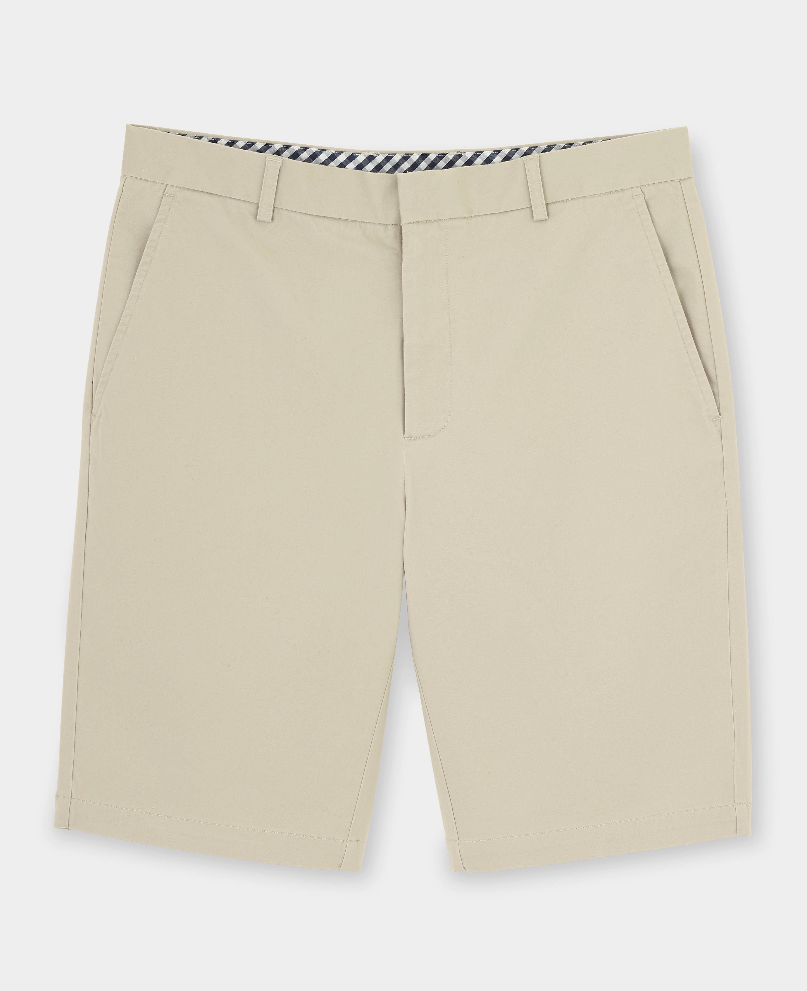 Men's Stretch Cotton Chino Shorts in Beige | Savile Row Co