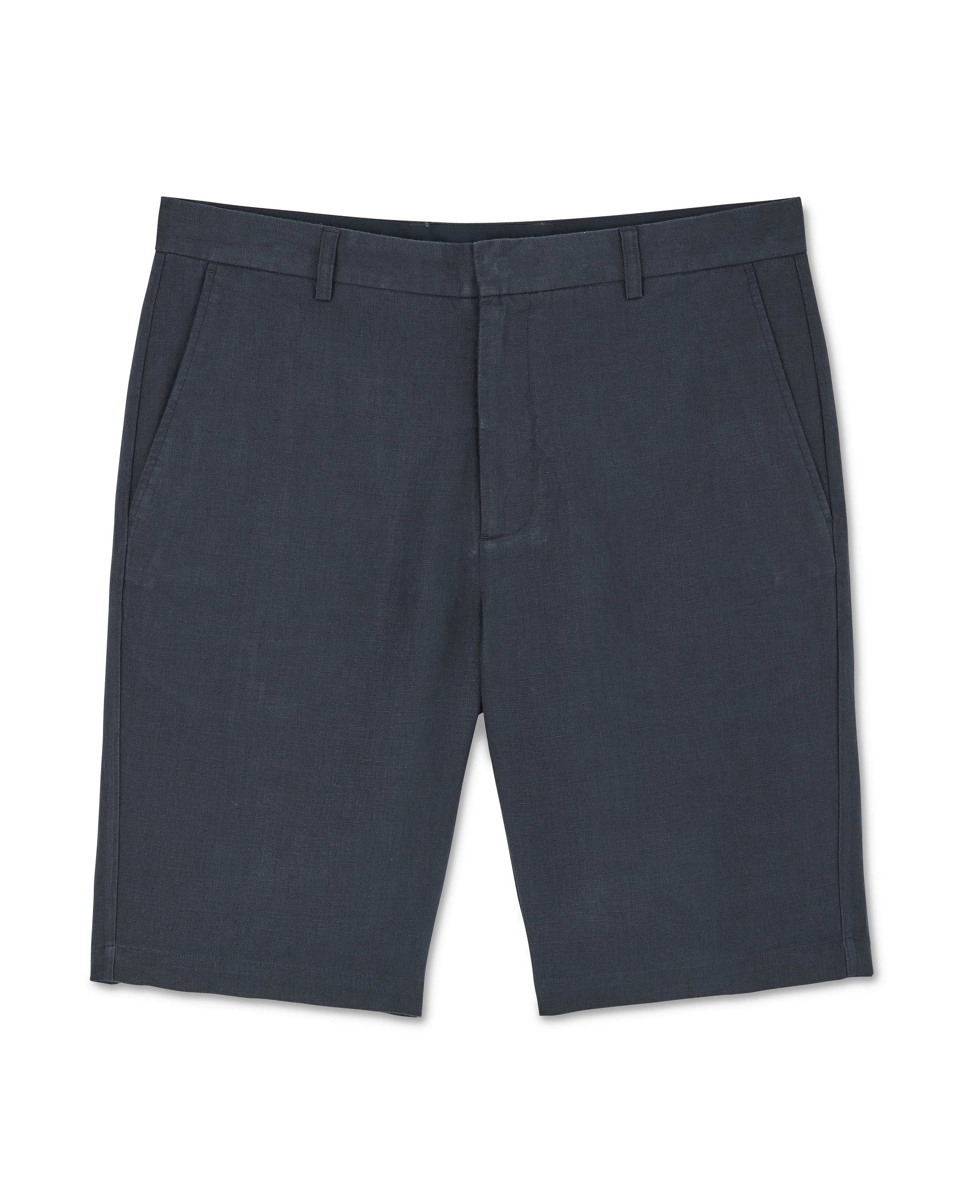Men's Washed Navy Linen Shorts | Savile Row Co