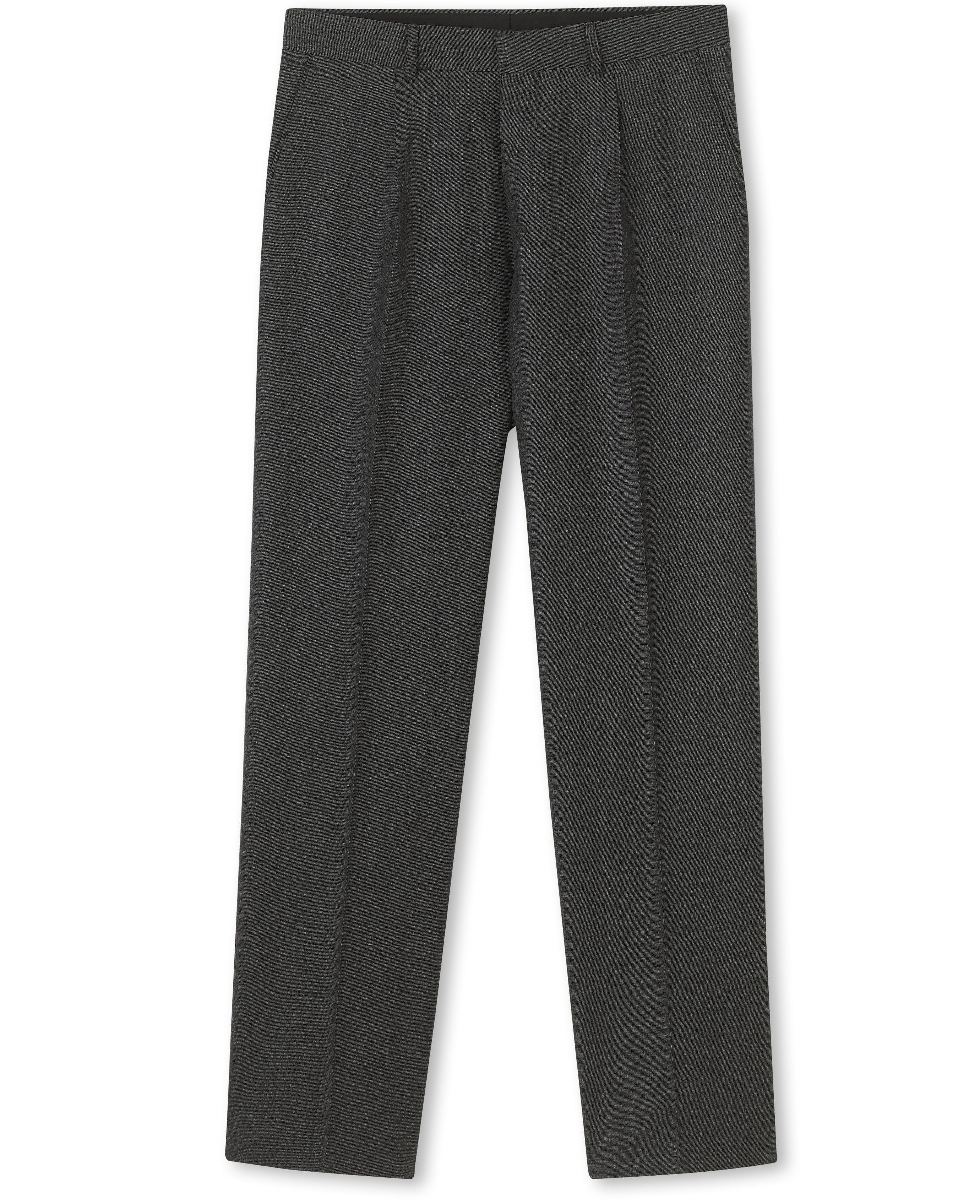 Men's Classic Fit Formal Trousers In Grey Microdot | Savile Row Co