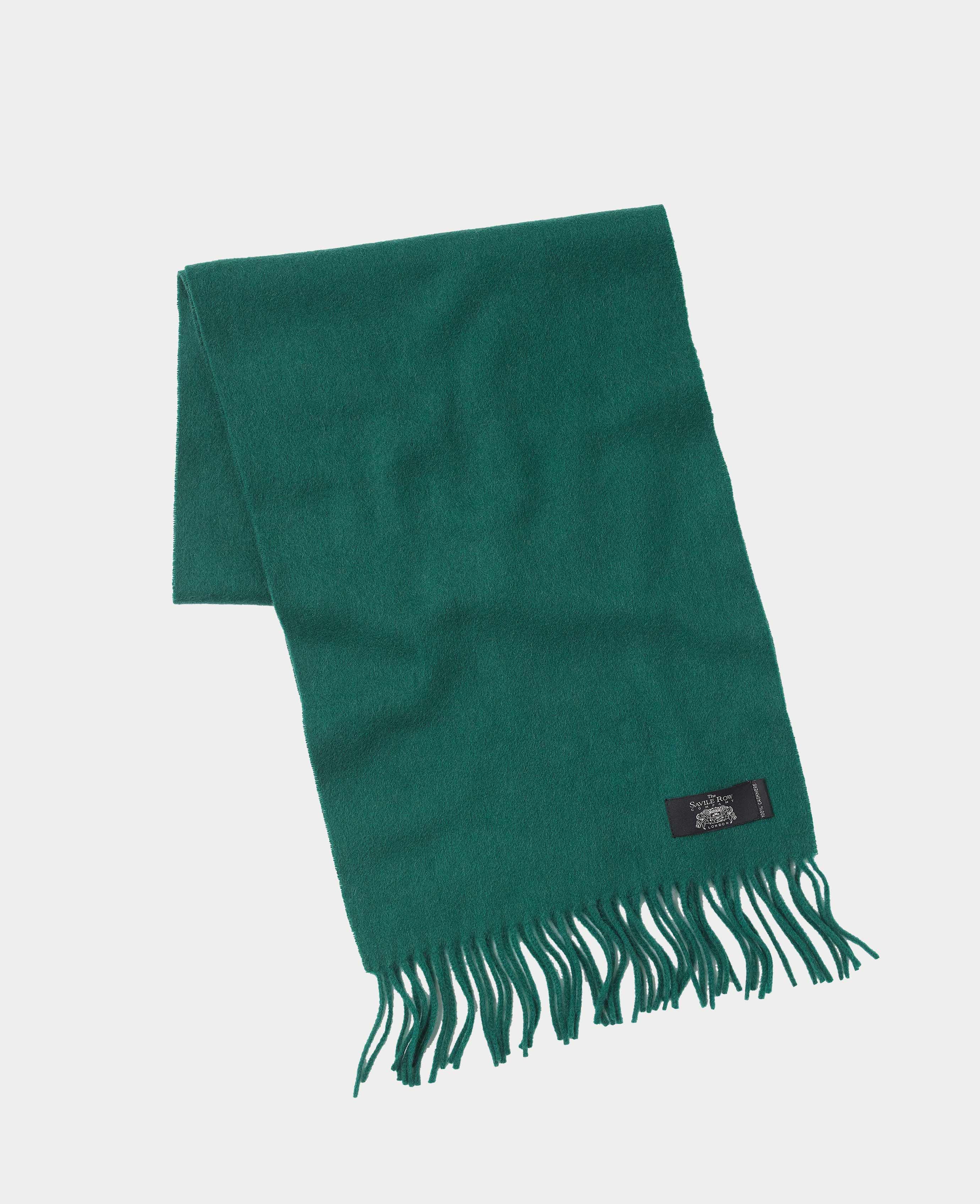 Men's Forest Green Cashmere Scarf | Savile Row Co