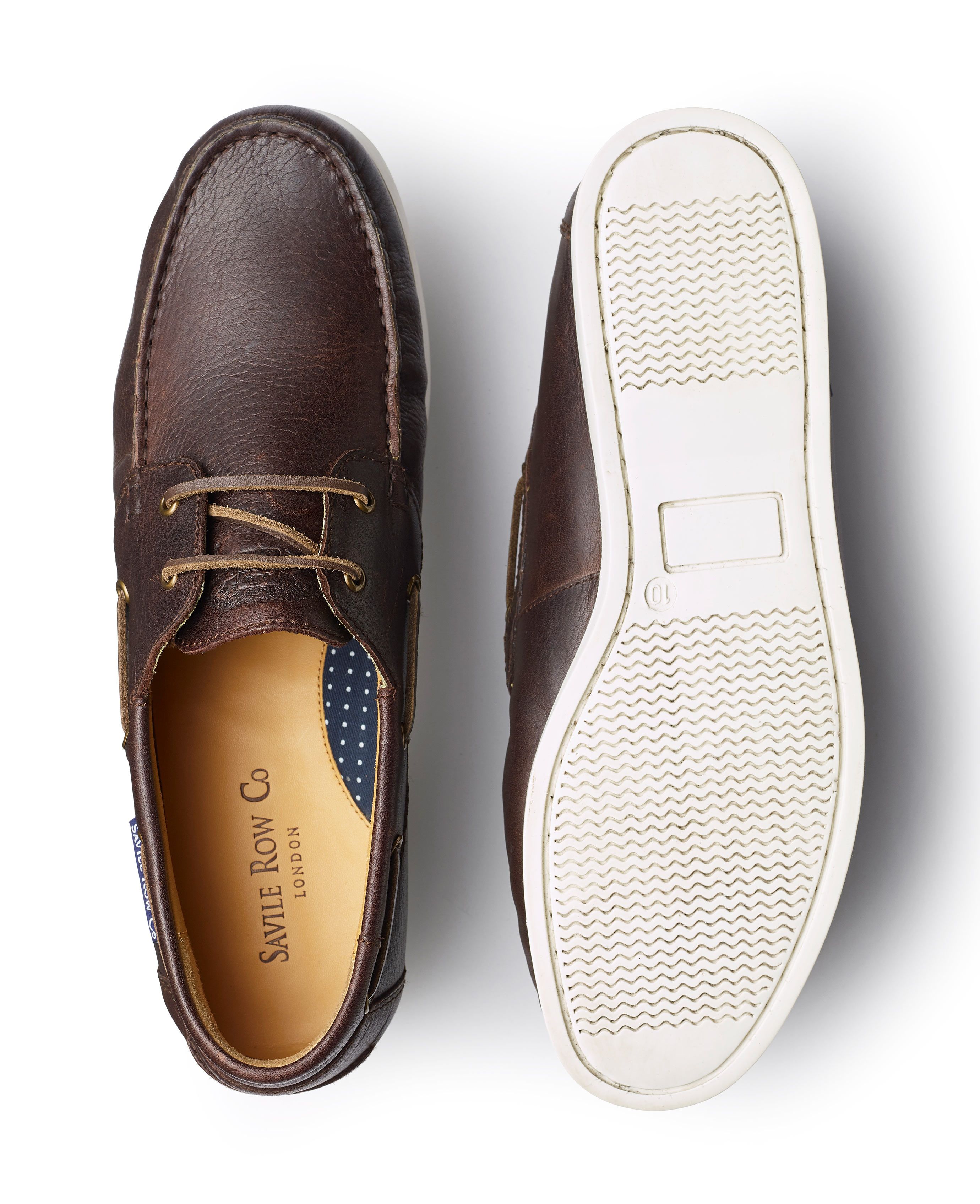 Chocolate Brown Leather Boat Shoes | Savile Row Co