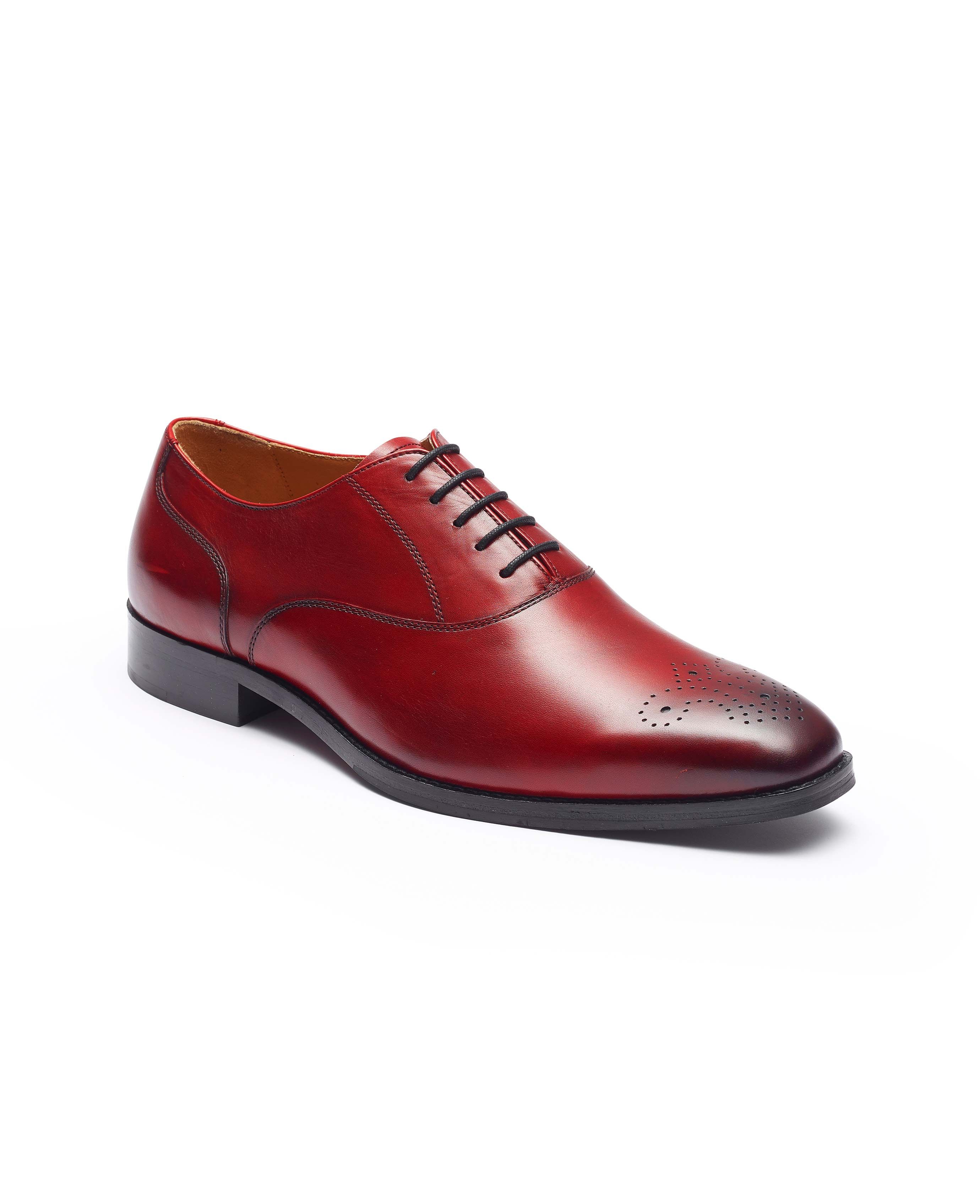 Men’s Oxblood Leather Hand-Painted Oxford Brogues | Savile Row Co