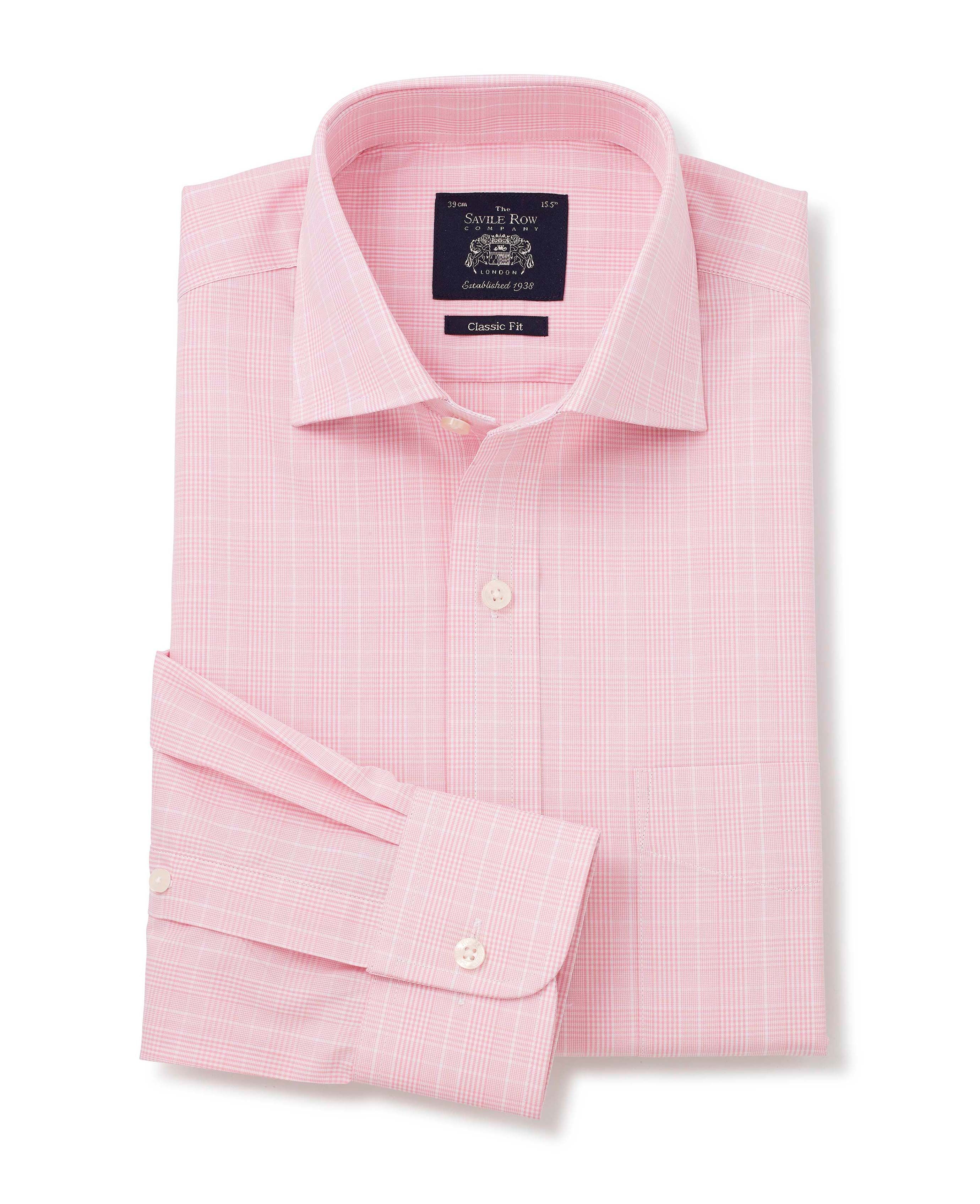 Pink Prince of Wales Check Twill Women's Shirt Available in Six Styles
