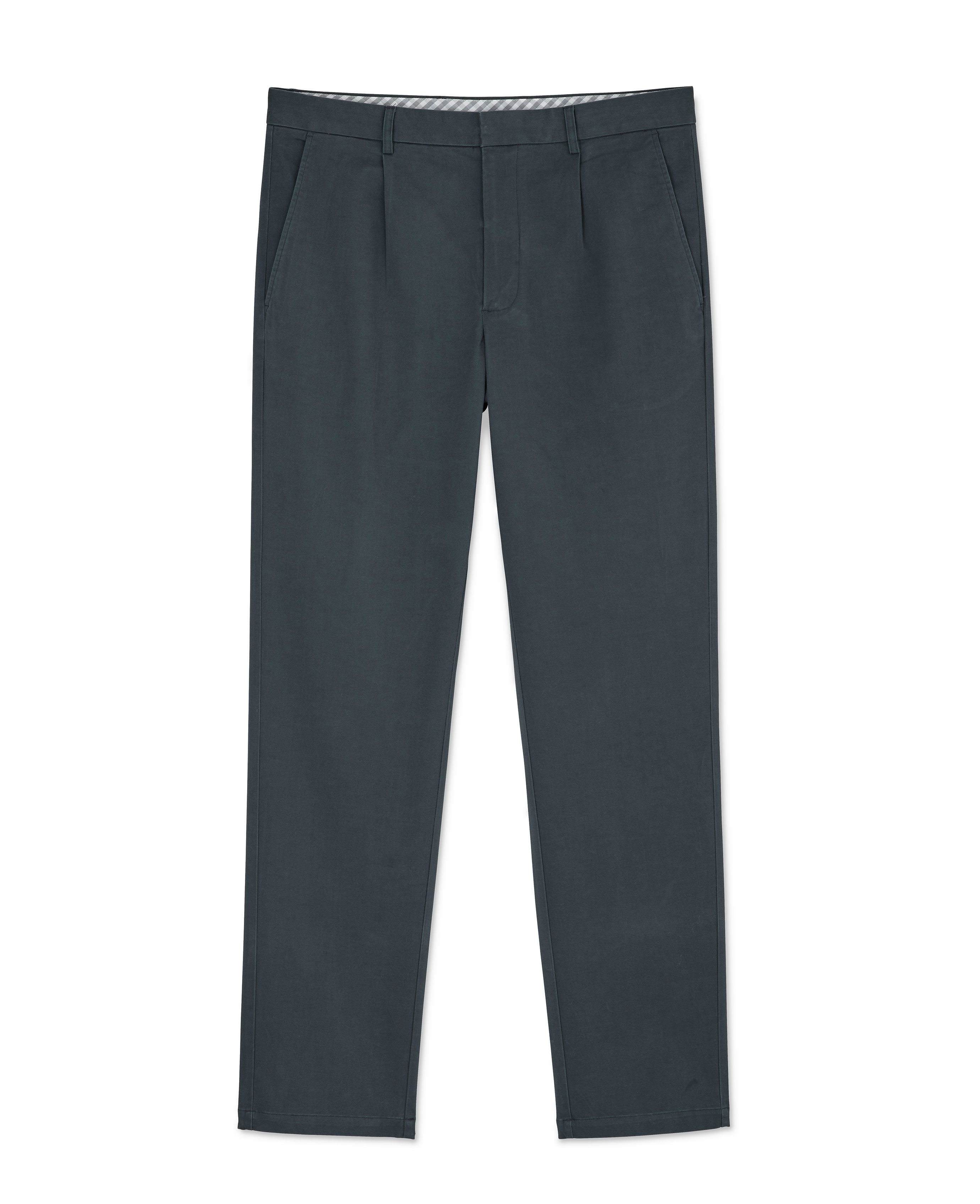 Men's Smoked Navy Pleat Front Chinos
