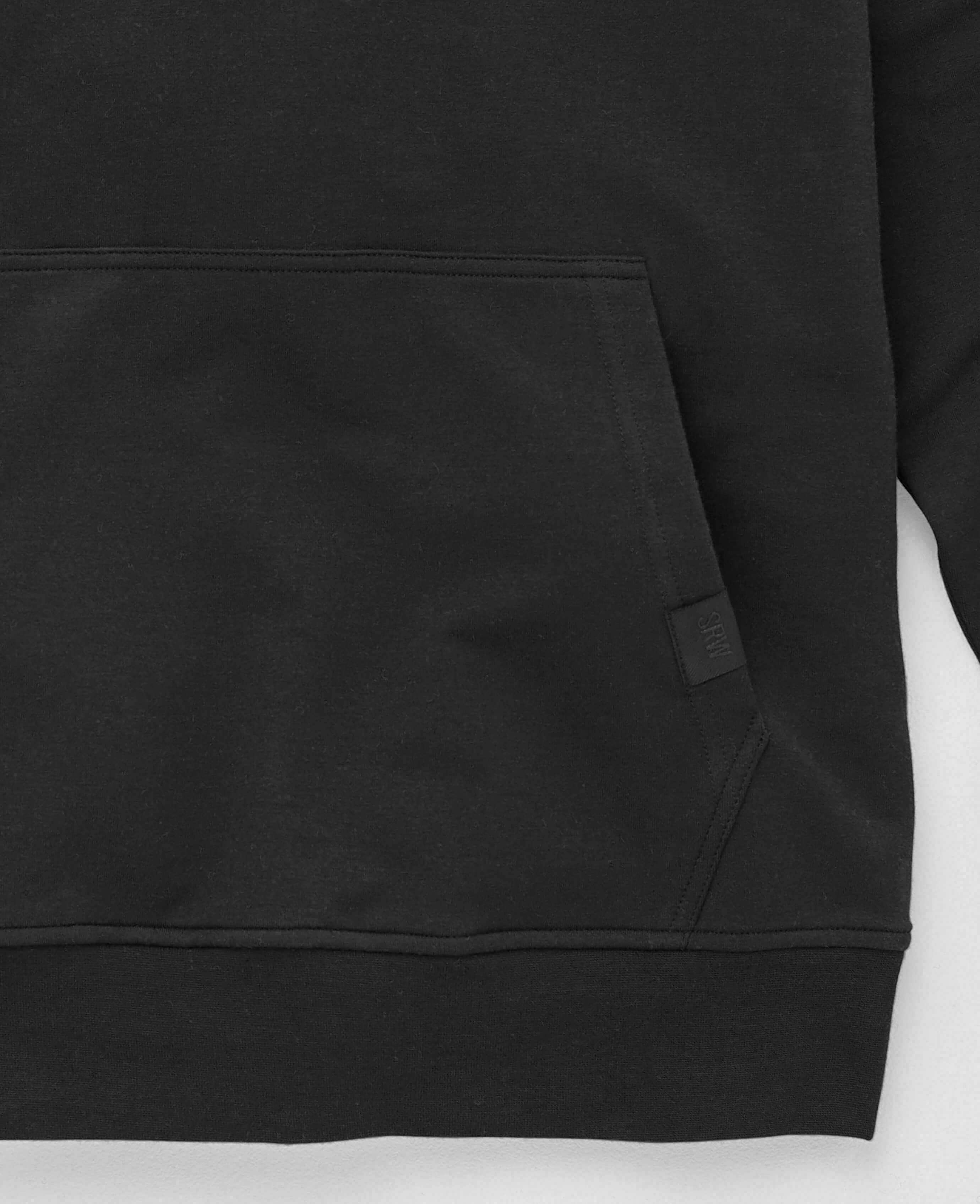 Men's Classic Black Loopback Stretch Cotton Active Hoodie | Savile Row Co